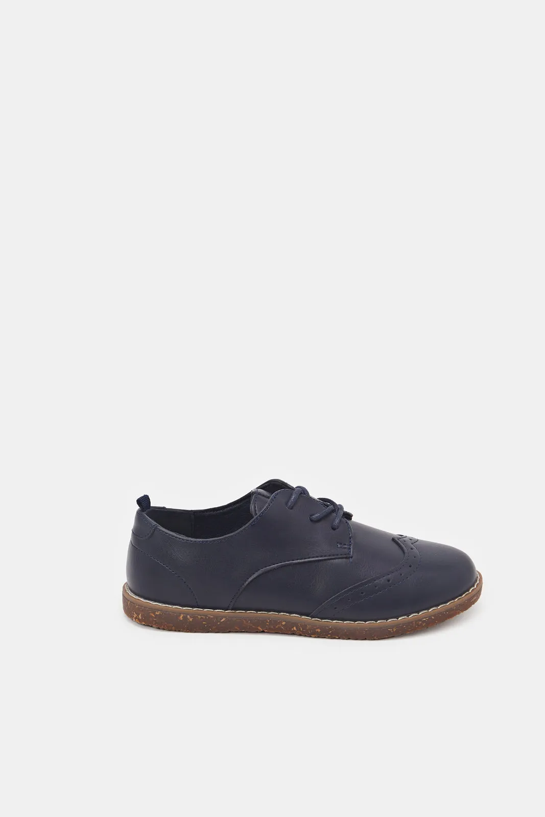 Boys Navy Lace Up Brogues