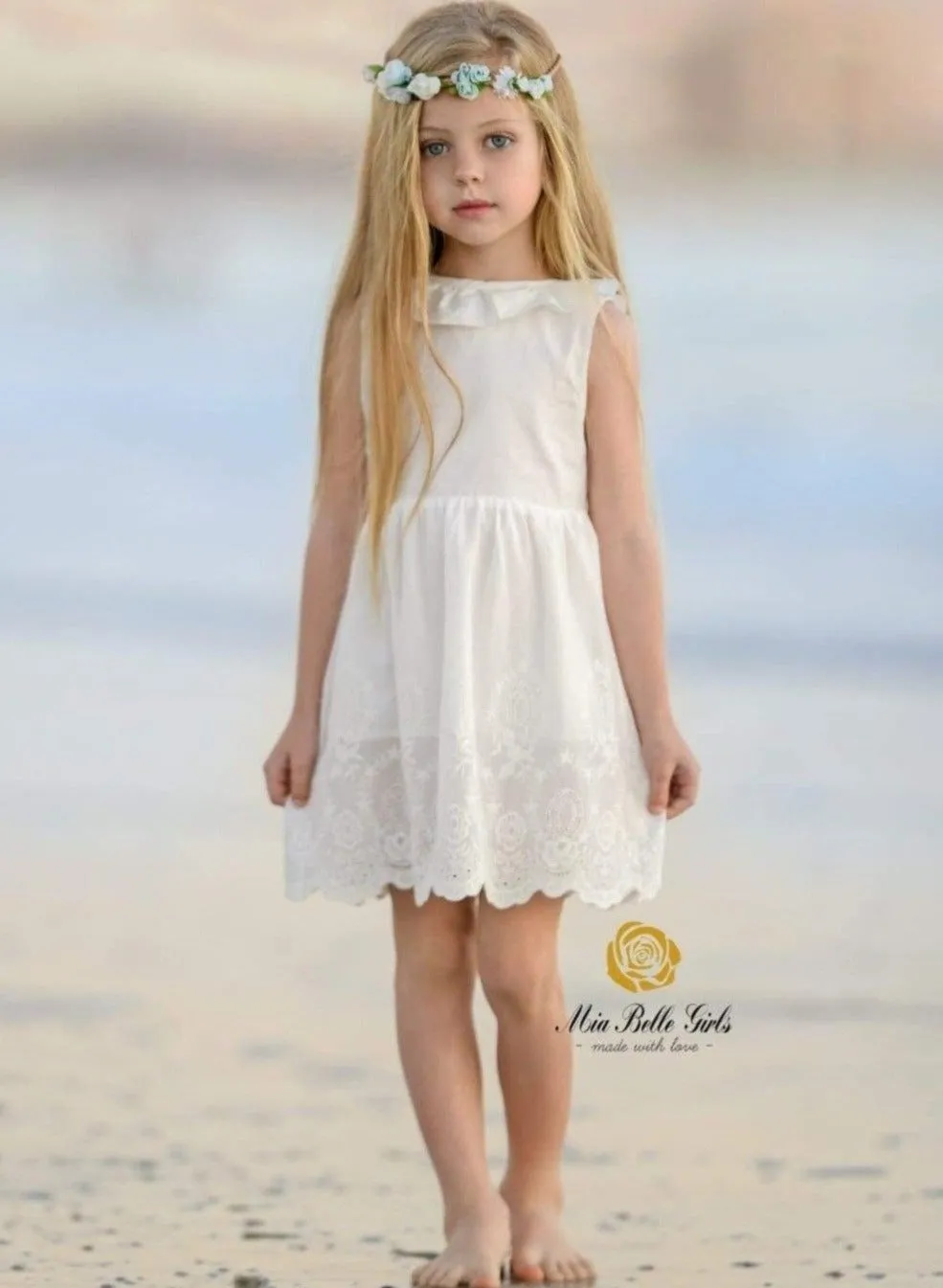 Breezy Baby Doll White Eyelet Ruffle Dress