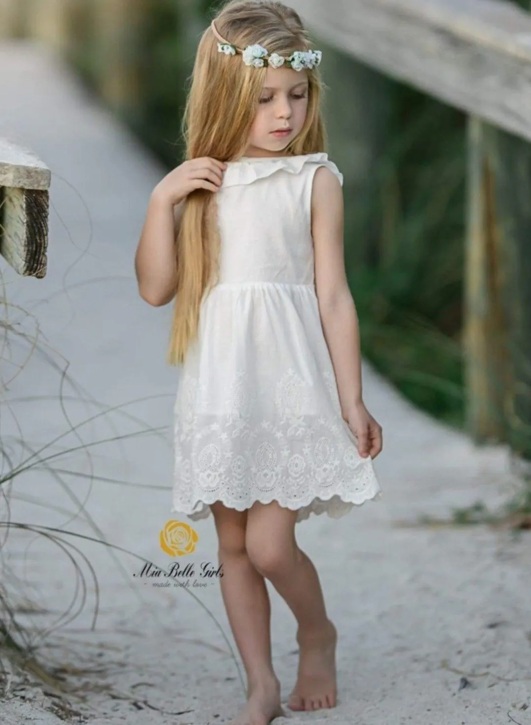 Breezy Baby Doll White Eyelet Ruffle Dress