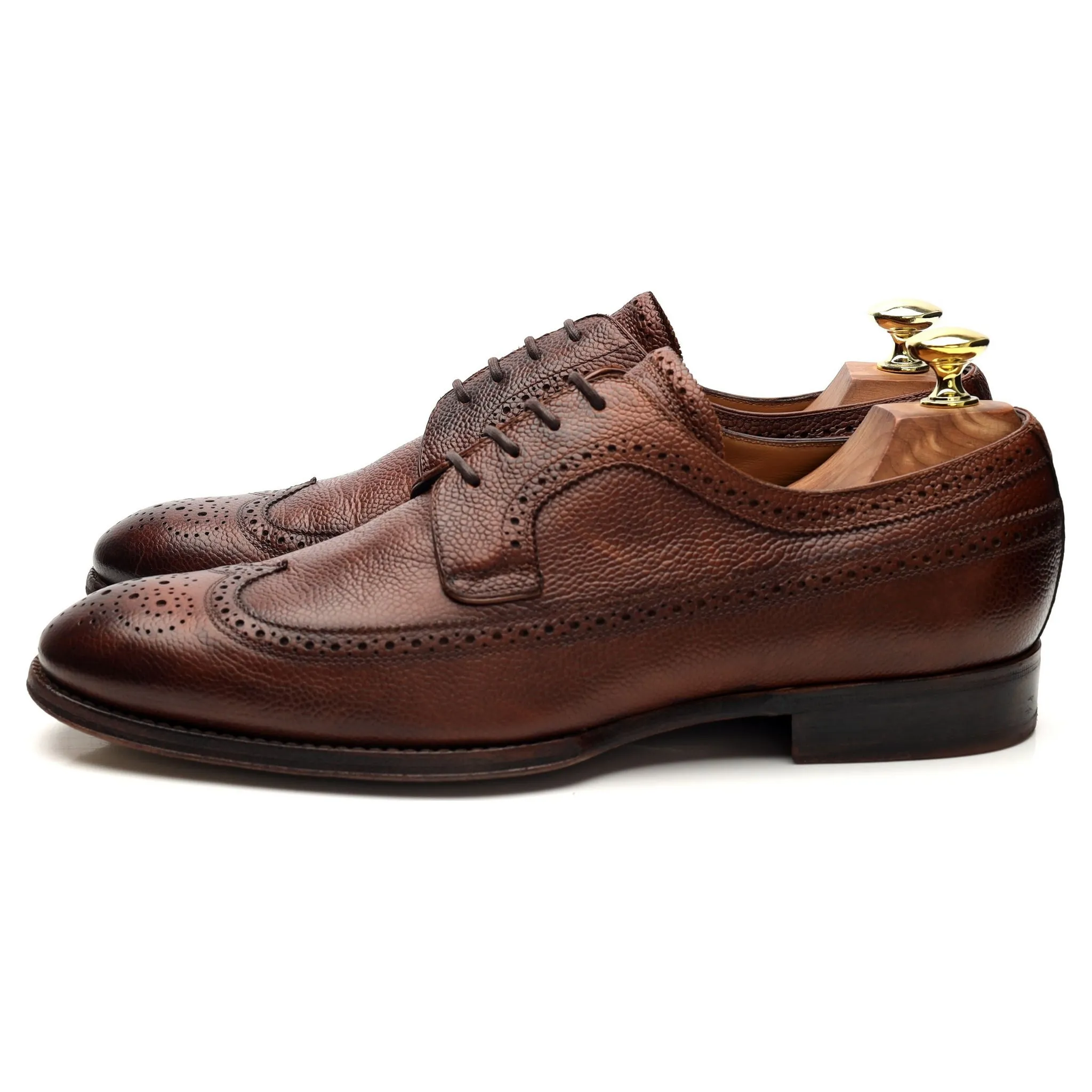 Brown Grain Leather Derby Brogues UK 7.5