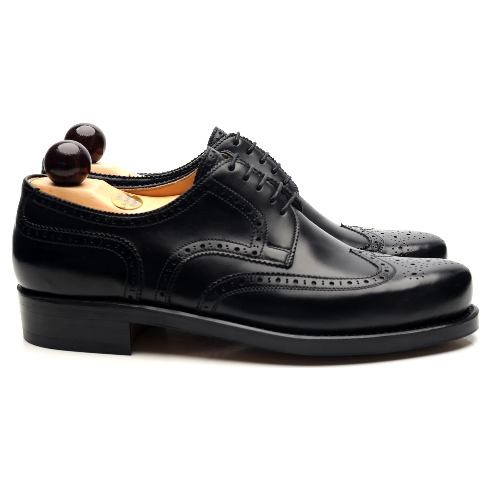 'Budapest' Black Leather Derby Brogues UK 7 EU 41