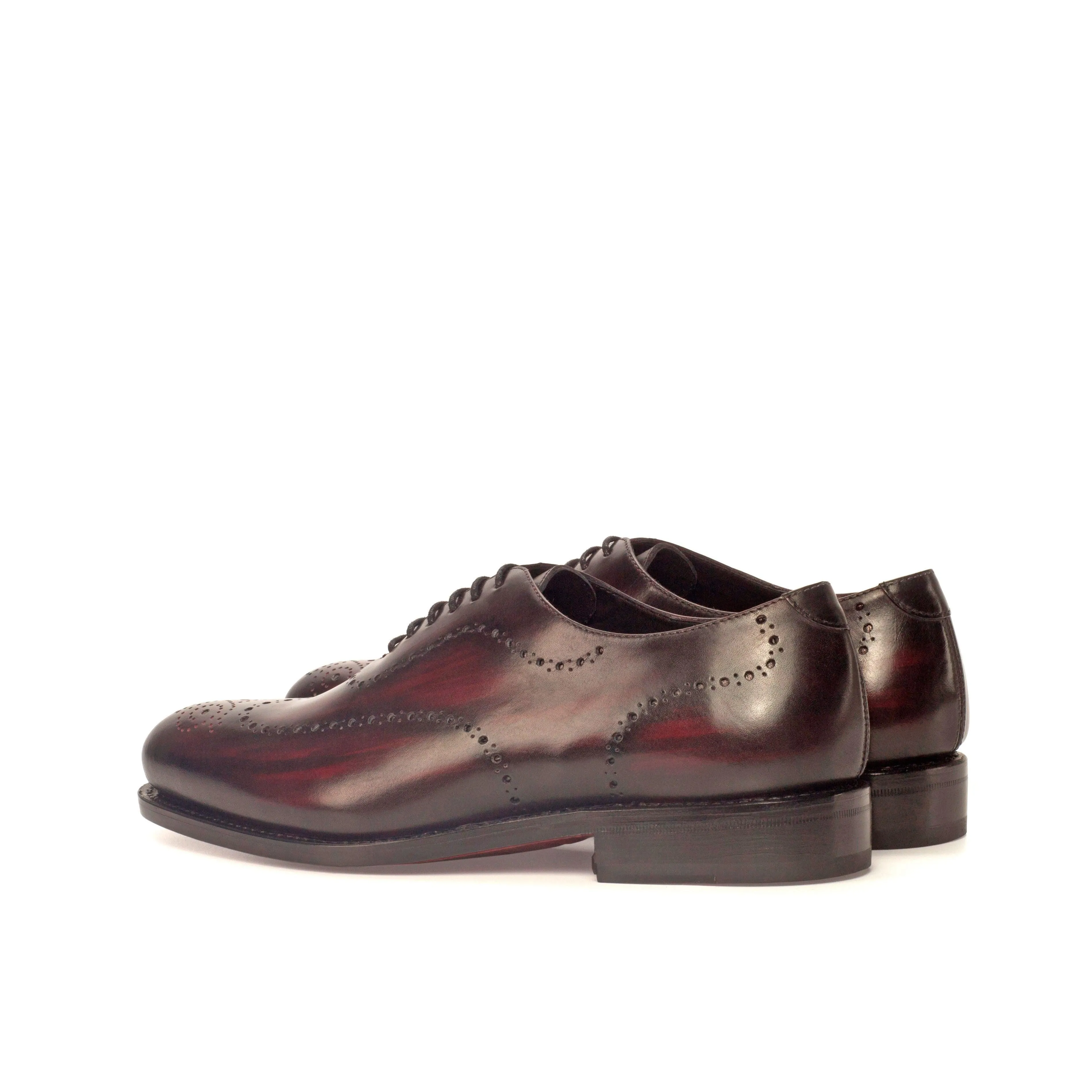 Burgundy Patina Leather Wholecut Shoes