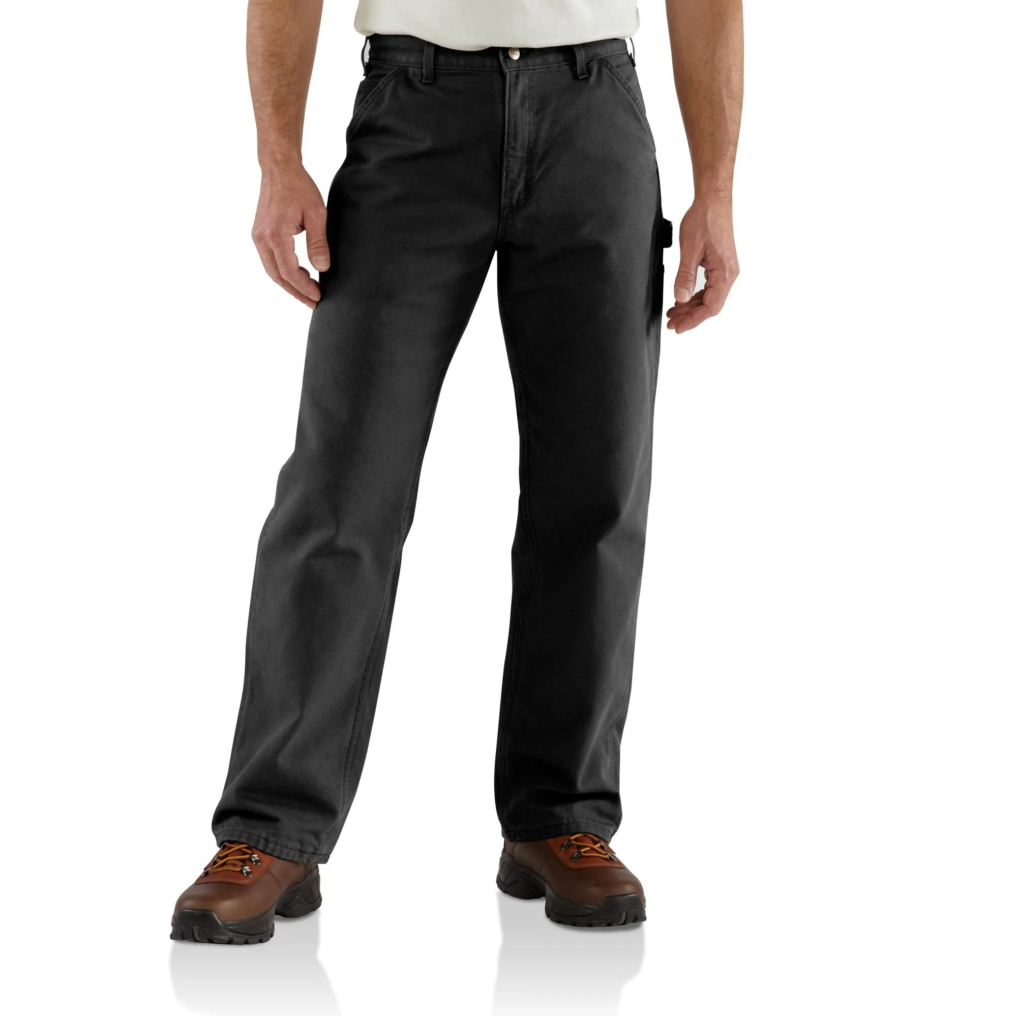 Carhartt Men's Loose Fit Washed Duck Utility Work Pant_Black