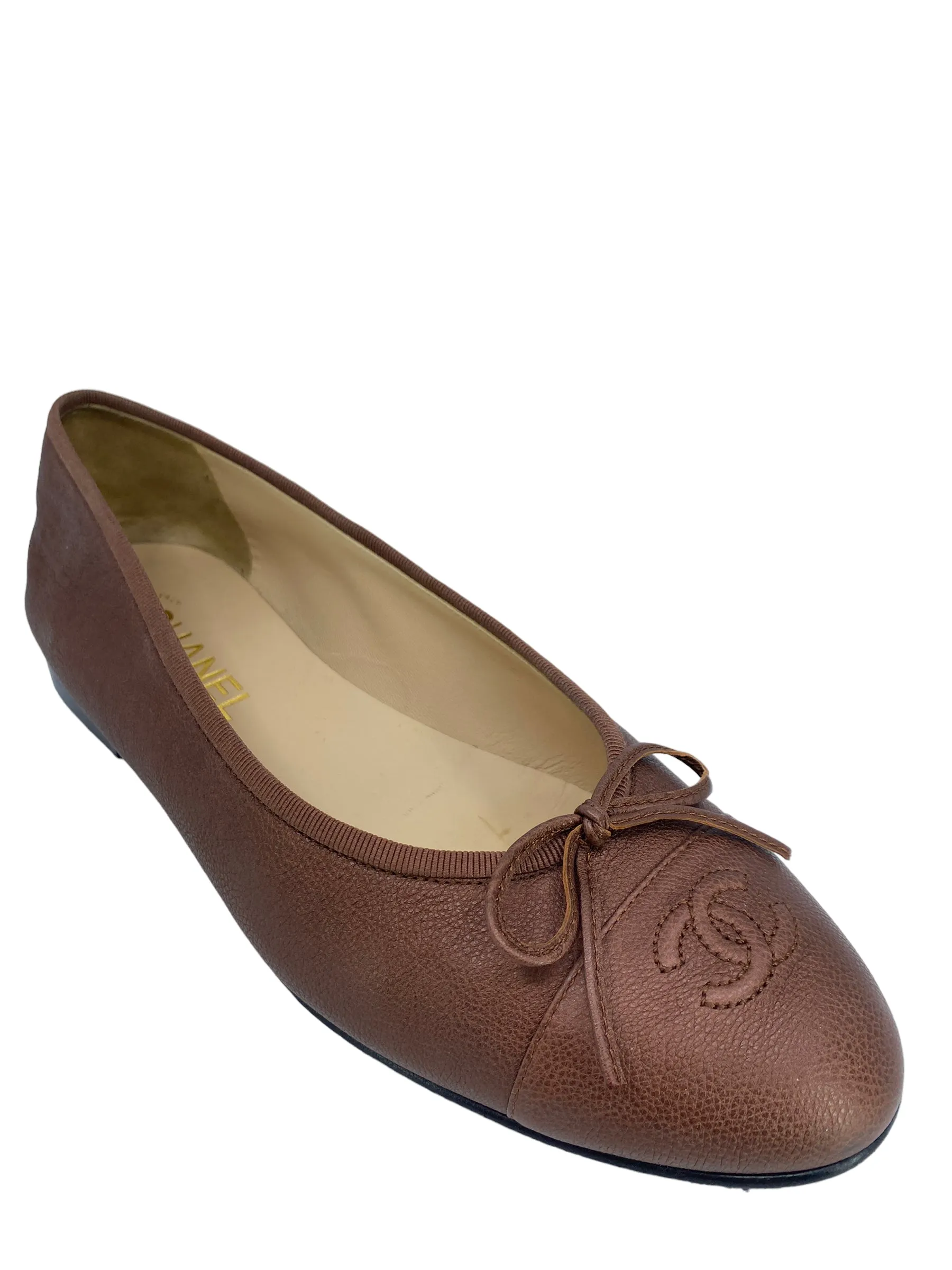 Chanel interlocking CC logo leather Flats Size 10 I IT 40