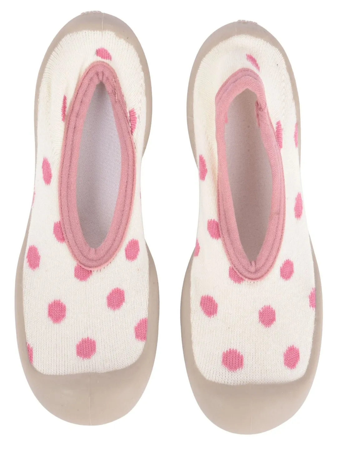 Charming Pink Polka Dot Shoe Socks for Girls