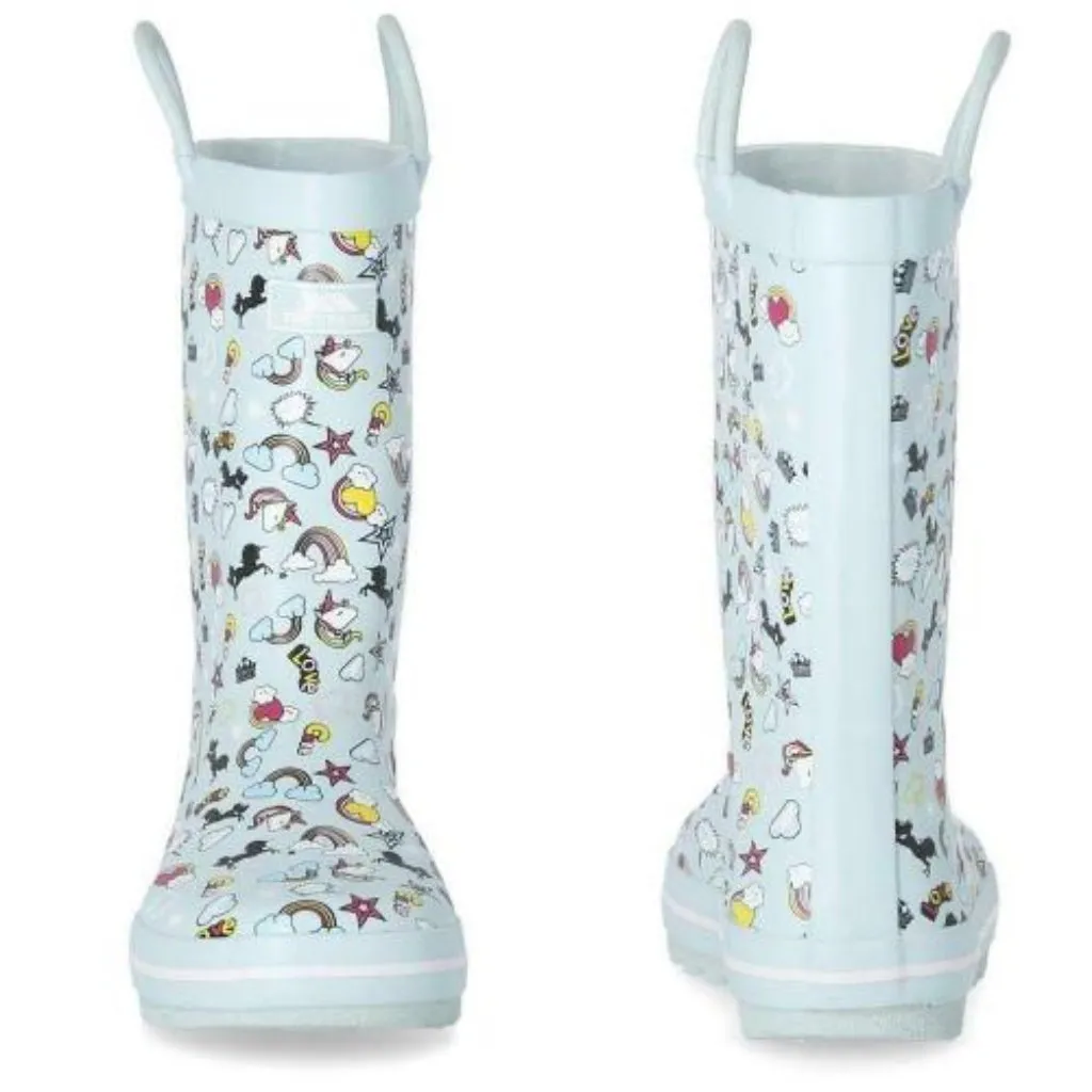 Childs Welly Boots - Trespass Unicorn Kids Outdoor Waterproof Rubber Wellies