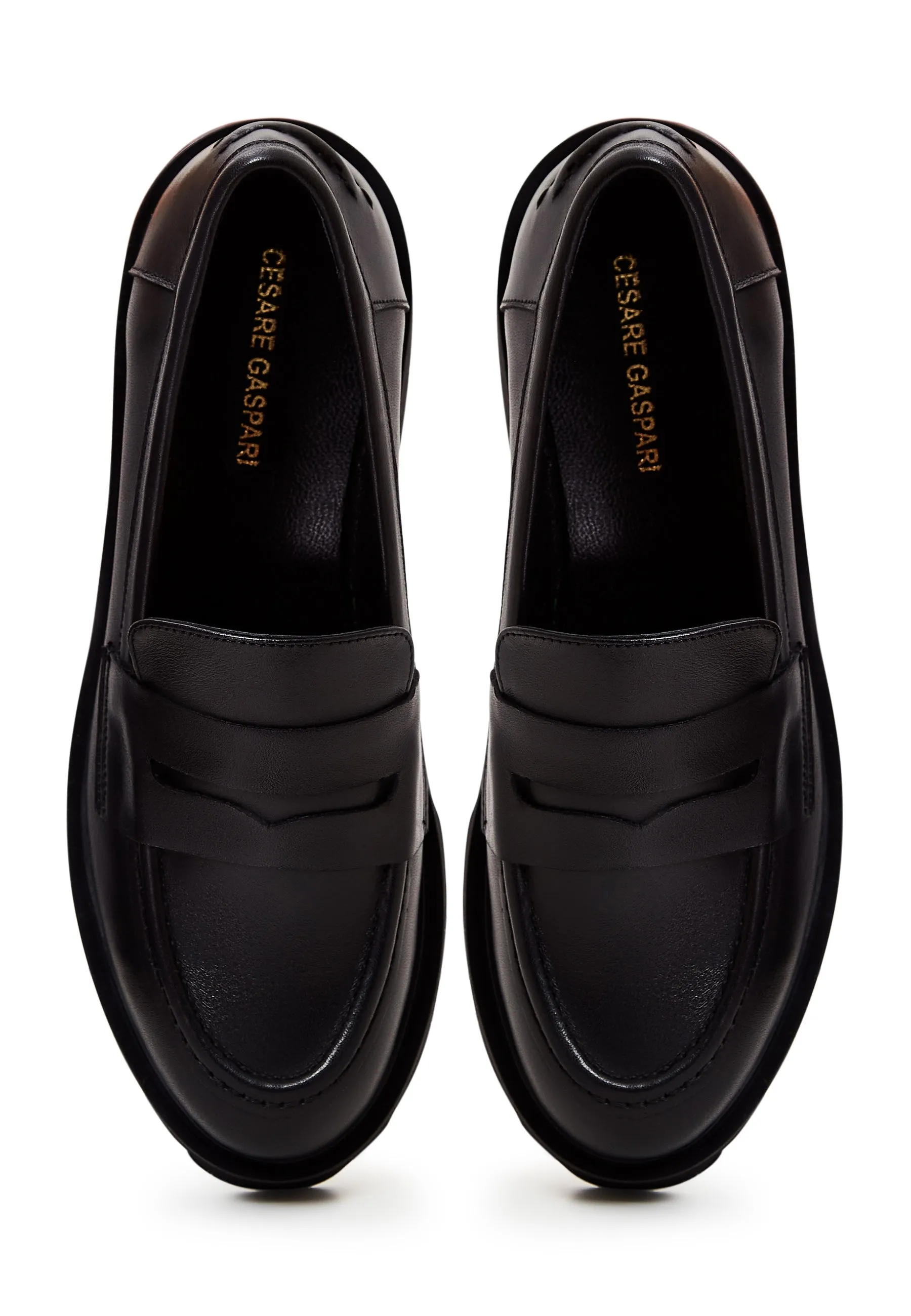 Chunky Platform Loafers - Black