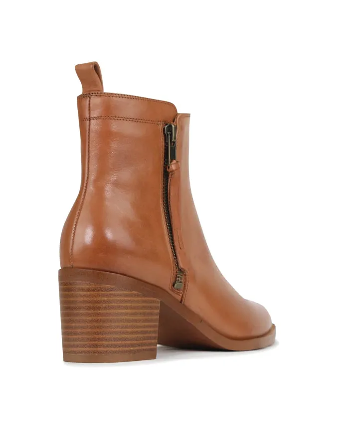 Ciara Ankle Boots Brandy Leather