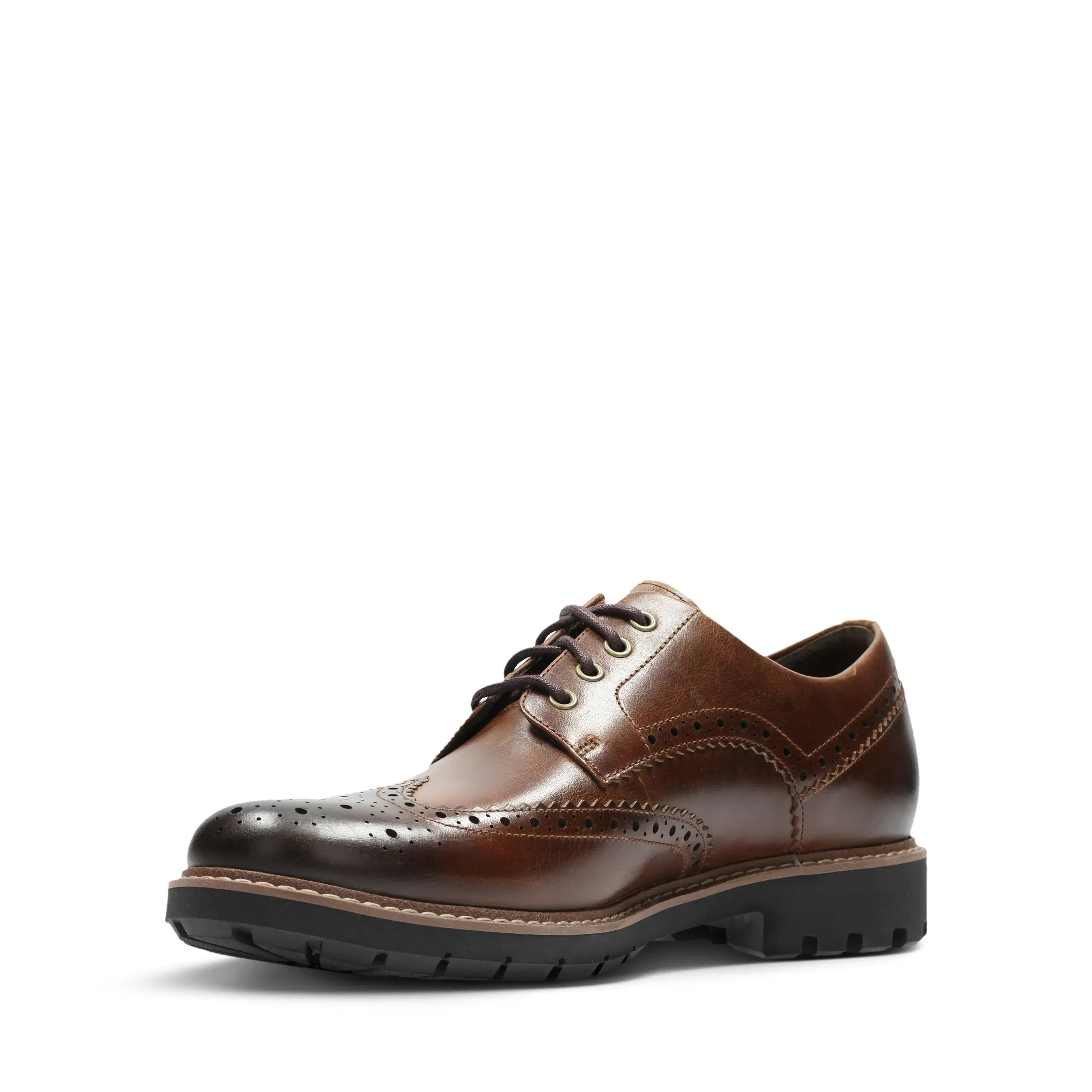 CLARKS | ZAPATOS DE VESTIR HOMBRE | BATCOMBE WING DARK TAN LEATHER | MARRÓN