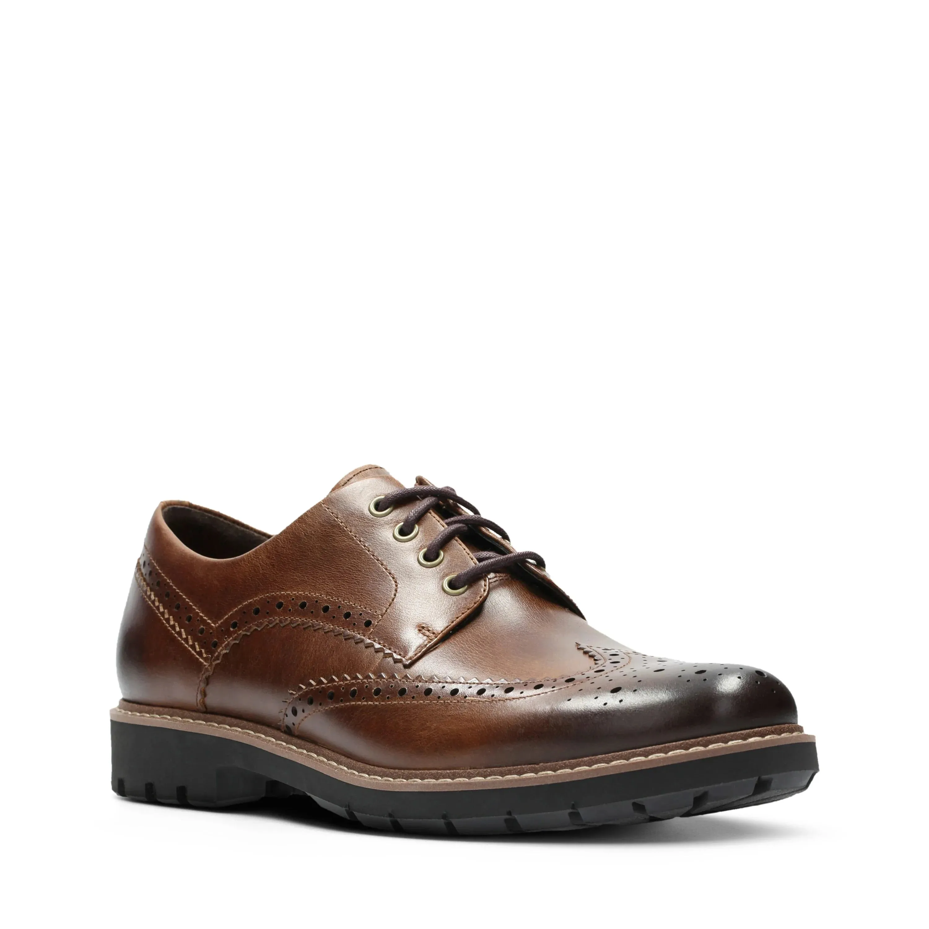 CLARKS | ZAPATOS DE VESTIR HOMBRE | BATCOMBE WING DARK TAN LEATHER | MARRÓN