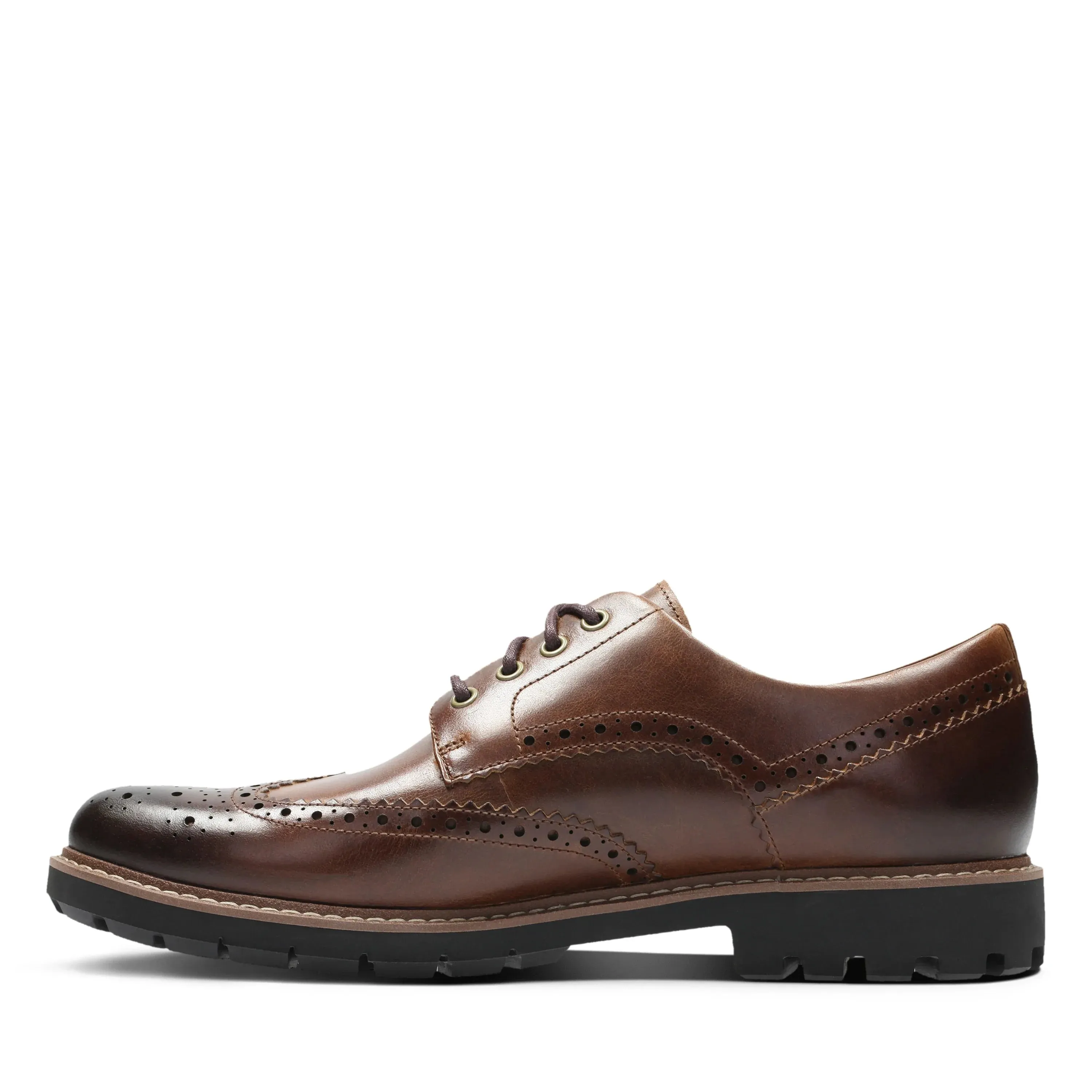 CLARKS | ZAPATOS DE VESTIR HOMBRE | BATCOMBE WING DARK TAN LEATHER | MARRÓN