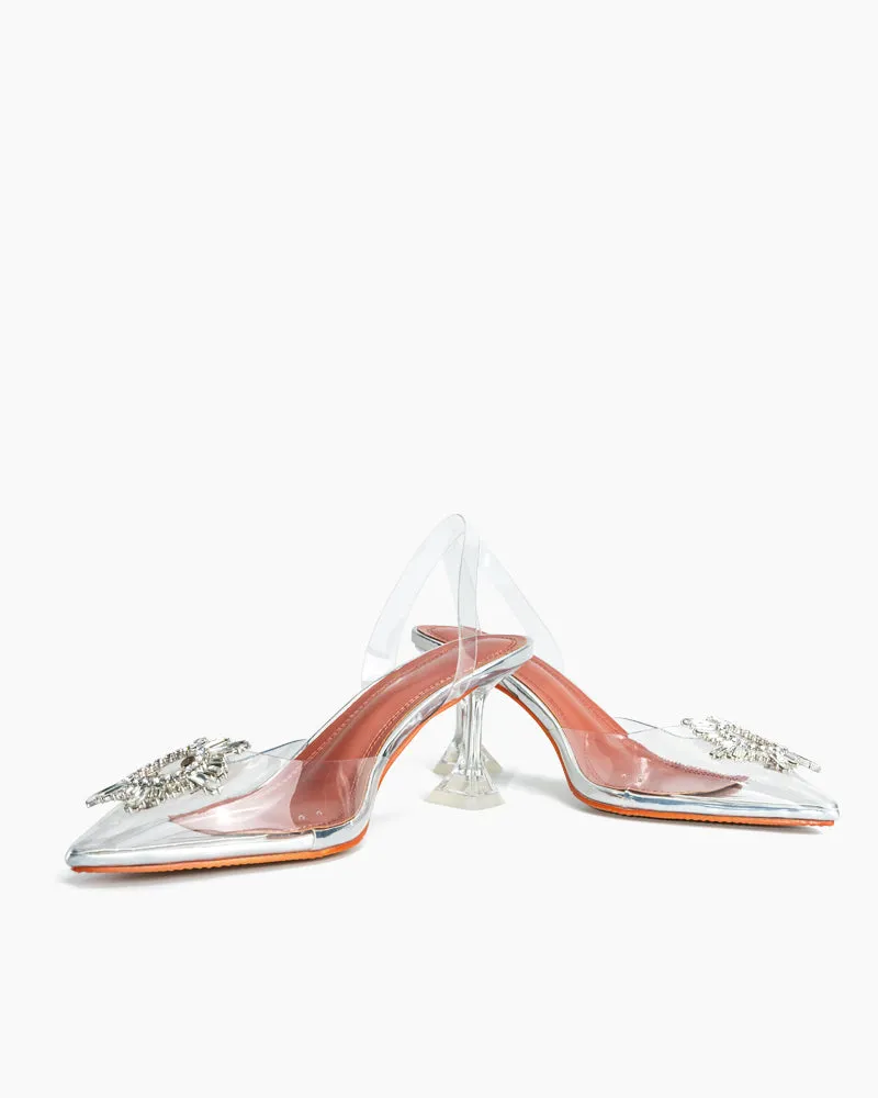 (Clean Up - US 7) Transparent Pvc High Heel Fashion Sandals