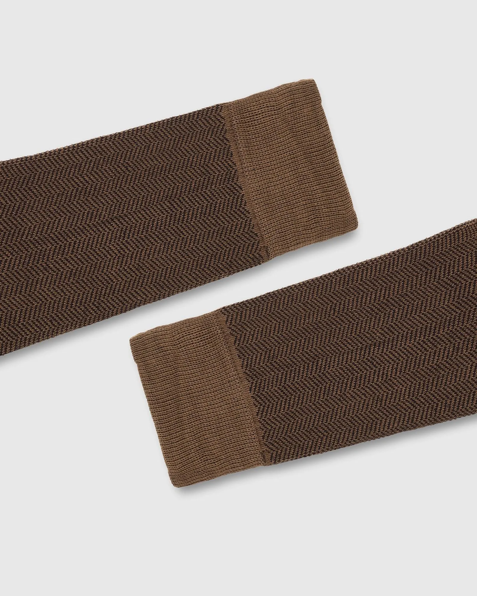 Cotton Tobacco Brown Textured Socks - Rio