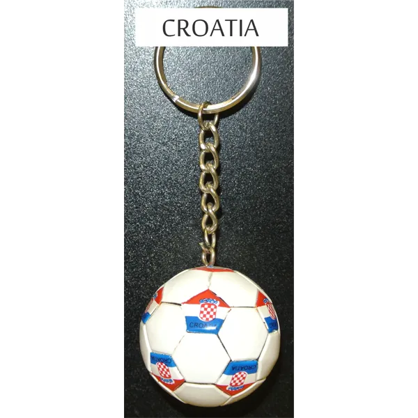 Croatia Soccer Ball Metal Key Chain