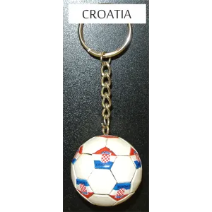 Croatia Soccer Ball Metal Key Chain