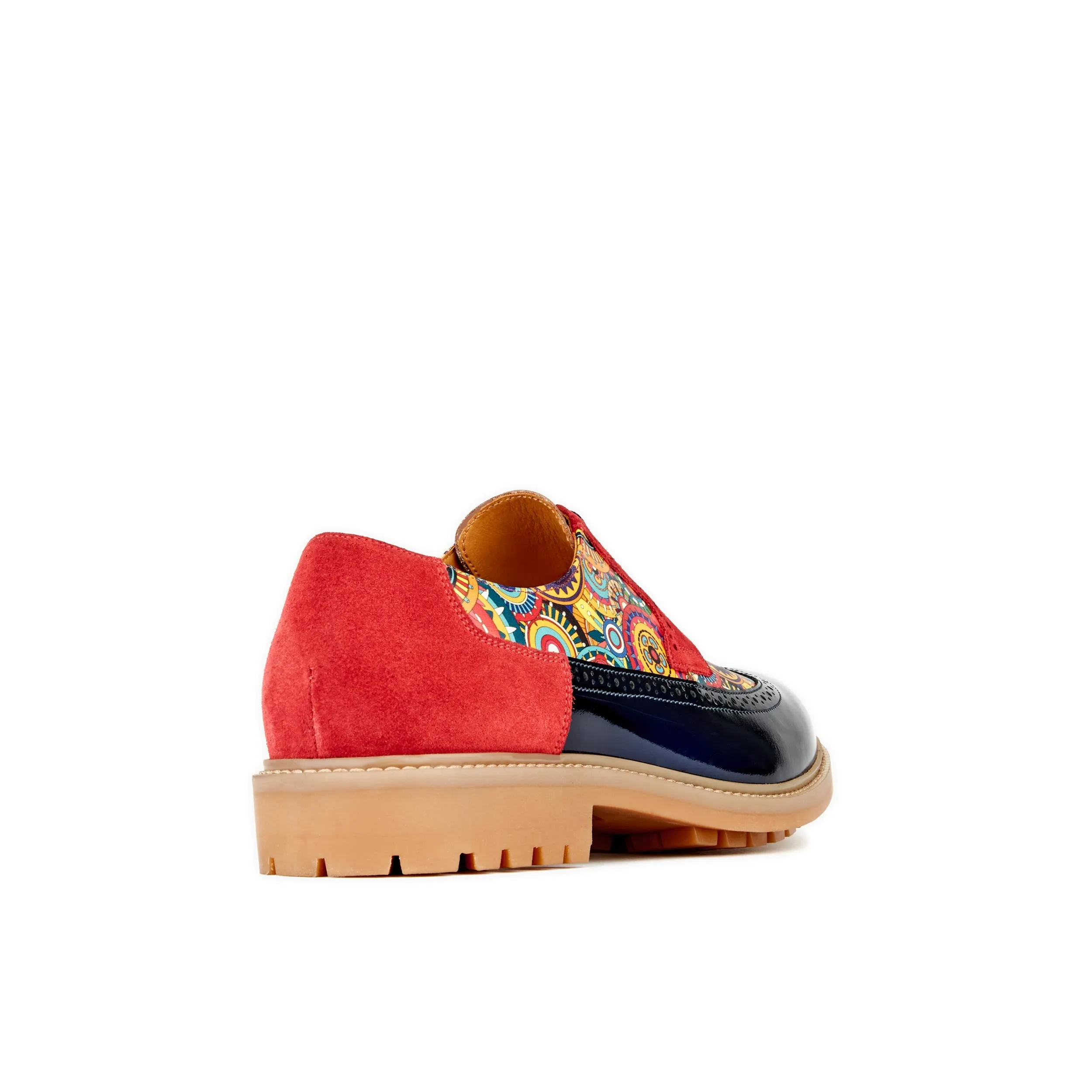 Cyclone - Red Signature - Men's chunky sole leather shoe in multicolour leather