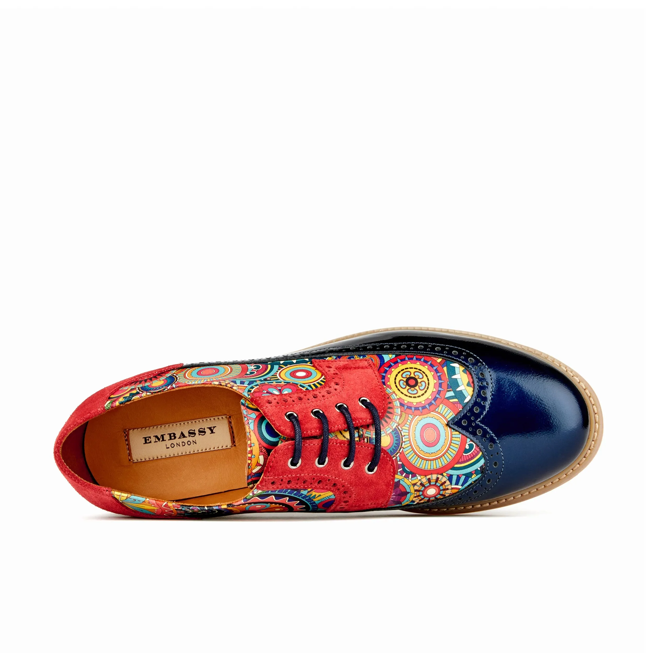 Cyclone - Red Signature - Men's chunky sole leather shoe in multicolour leather