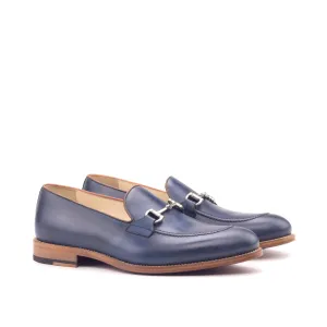 DapperFam Luciano in Navy / Black / Cognac Men's Italian Leather Loafer