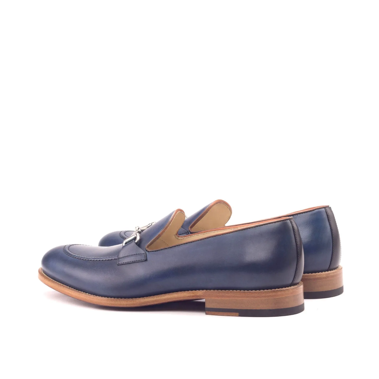 DapperFam Luciano in Navy / Black / Cognac Men's Italian Leather Loafer