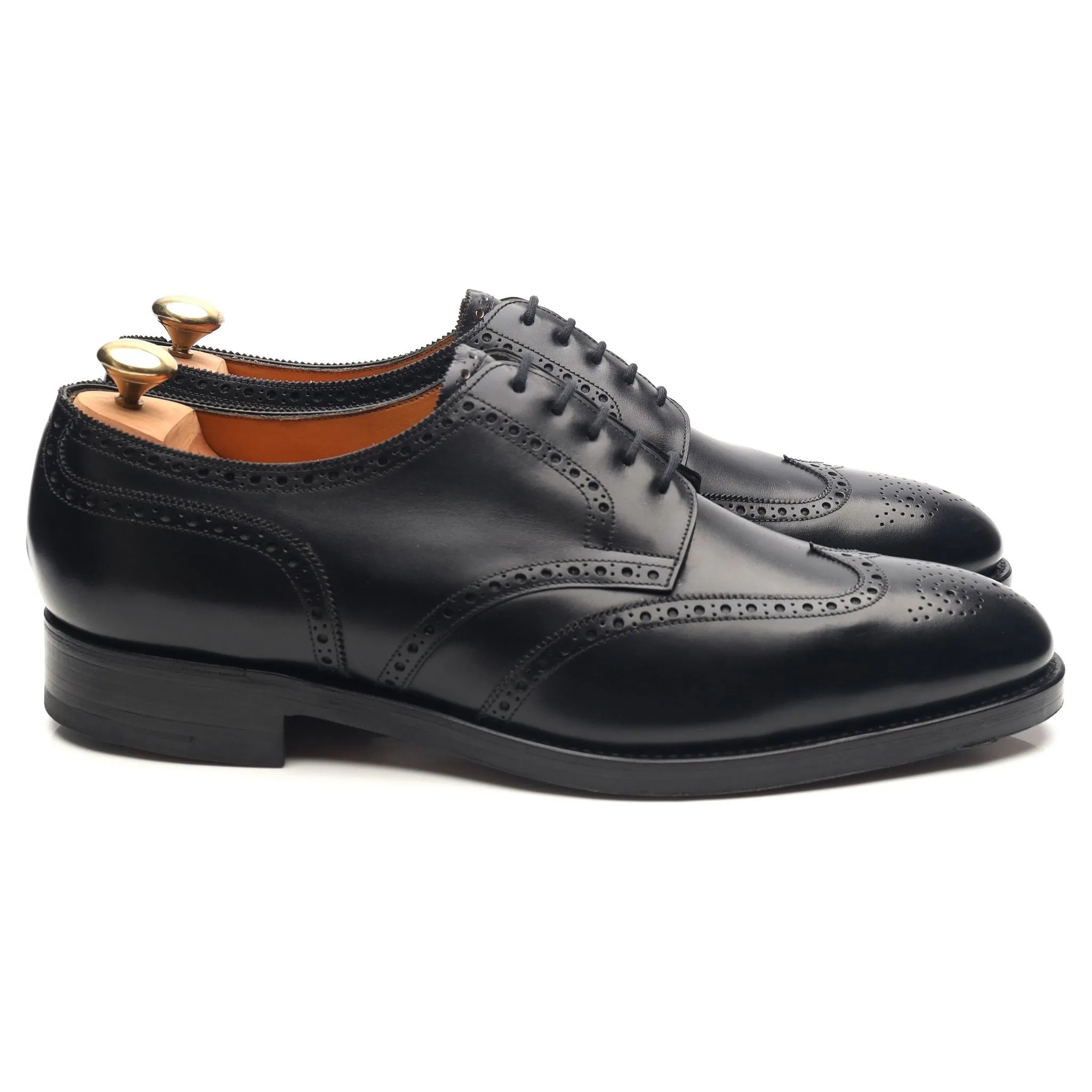 'Darby' Black Leather Derby Brogues UK 10.5 E