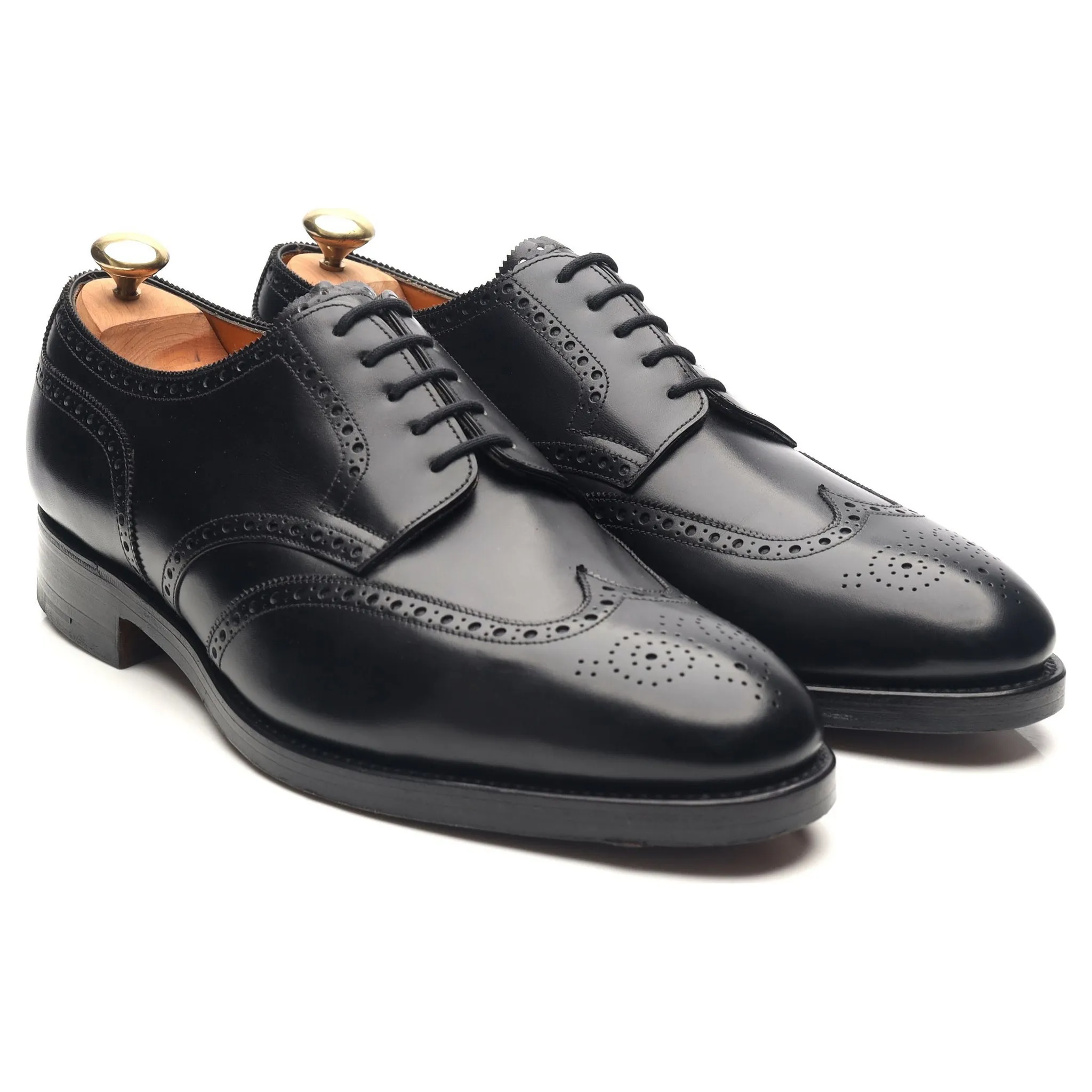 'Darby' Black Leather Derby Brogues UK 10.5 E