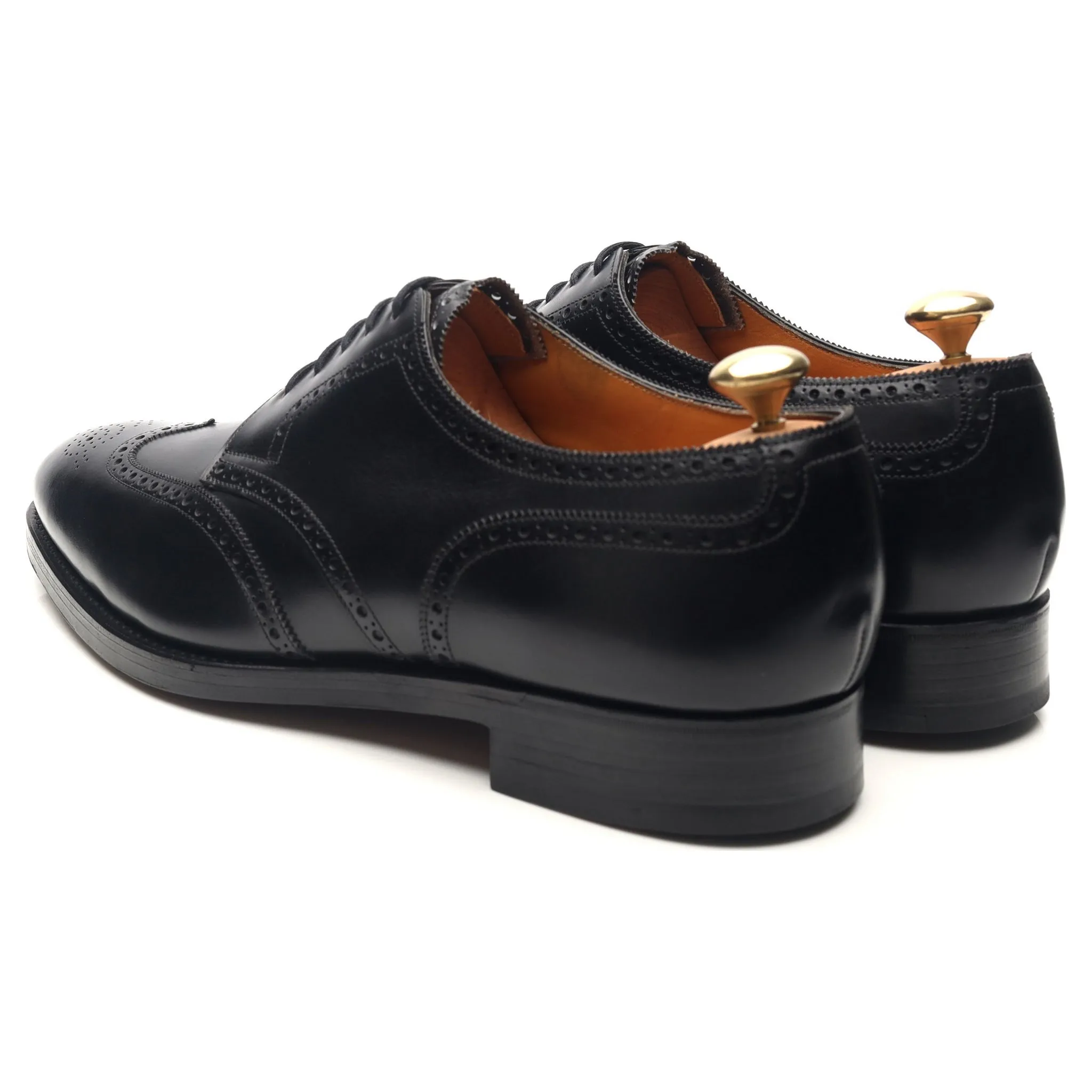 'Darby' Black Leather Derby Brogues UK 10.5 E