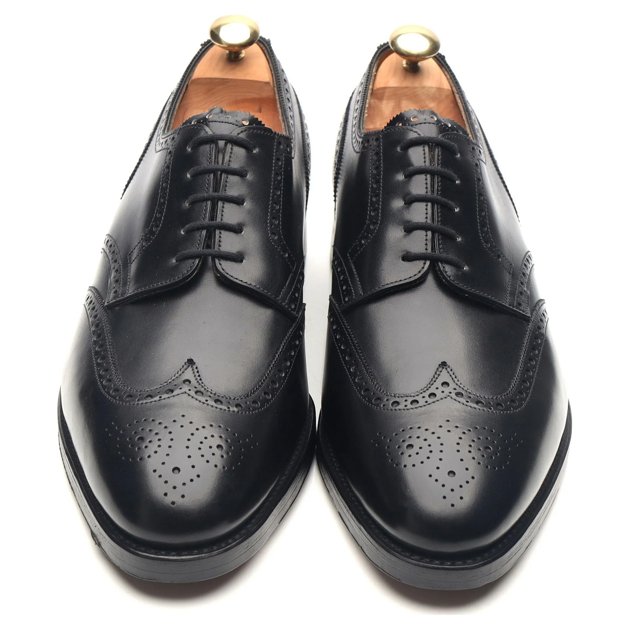 'Darby' Black Leather Derby Brogues UK 10.5 E