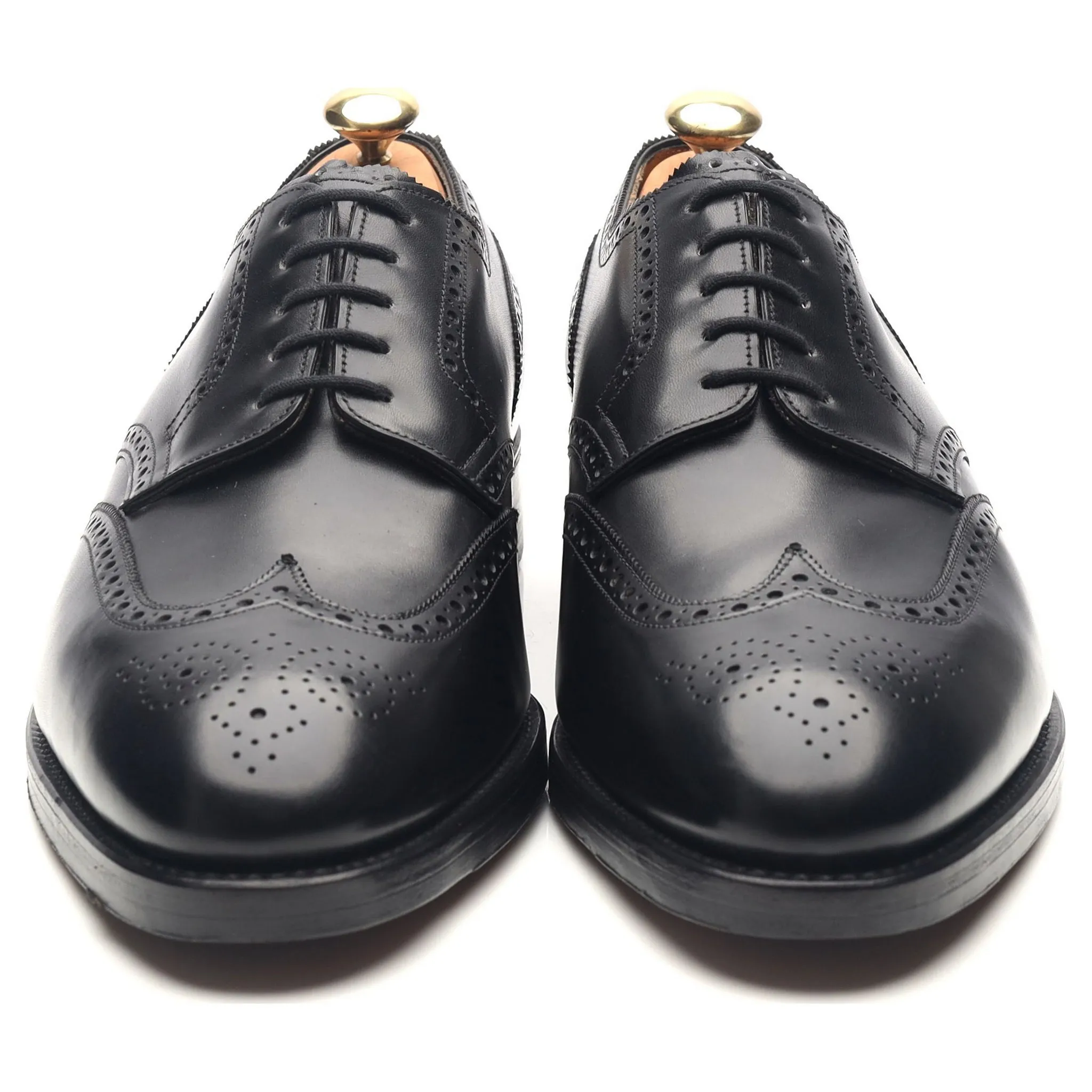 'Darby' Black Leather Derby Brogues UK 10.5 E