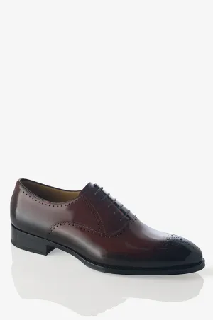 David August Leather Brogue Oxford in Marron Degrede