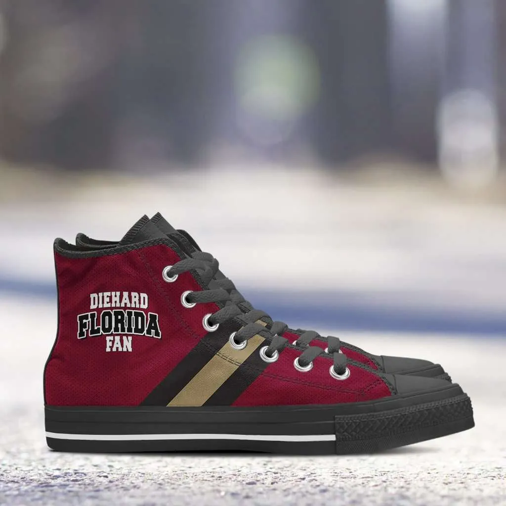 Diehard Florida Fan Canvas High Top Shoes, Garnet