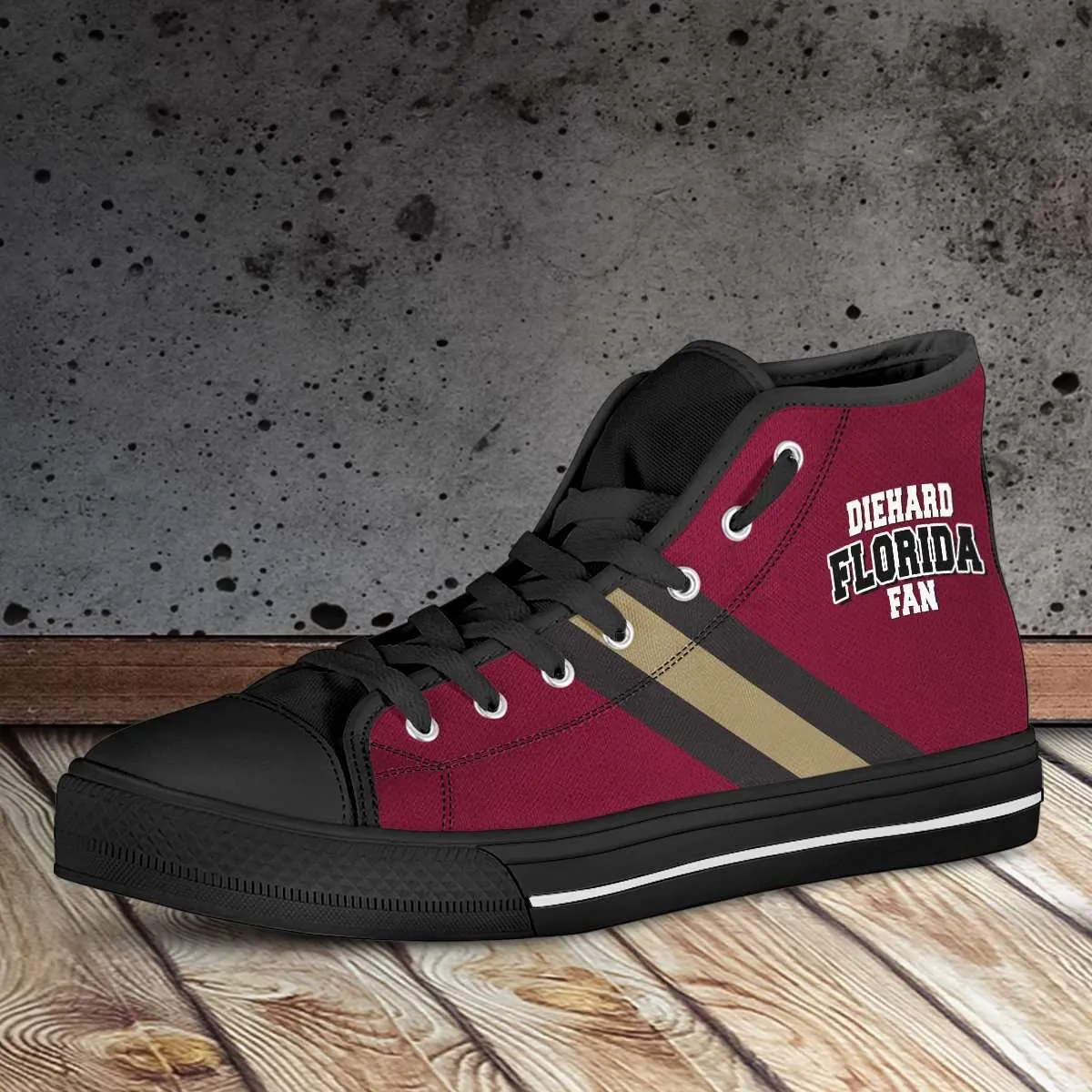 Diehard Florida Fan Canvas High Top Shoes, Garnet