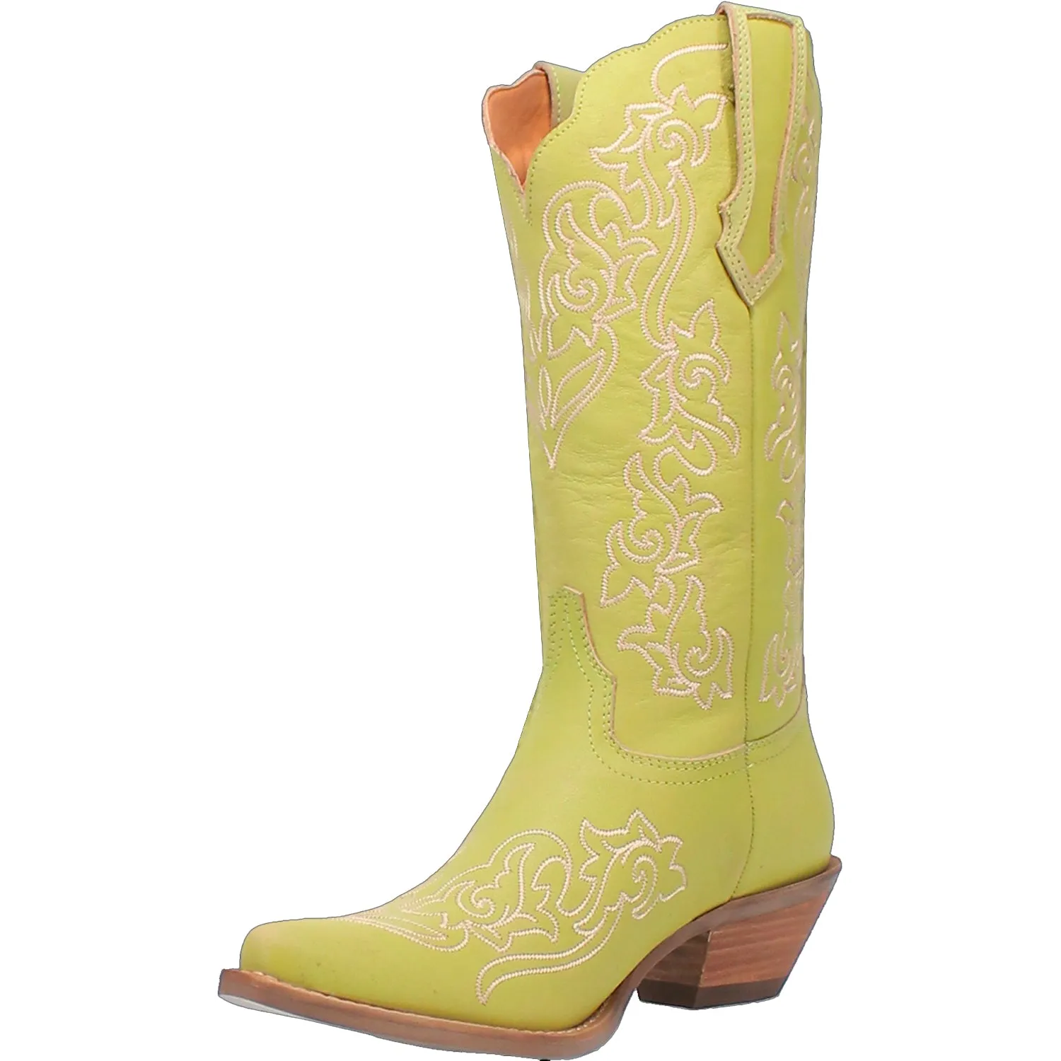 Dingo Womens Flirty N Fun Green Leather Cowboy Boots