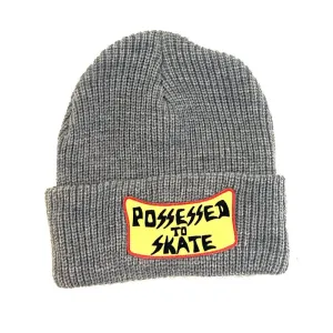 Dogtown Skateboards Suicidal Skates Possessed to Skate Patch Heather Grey Beanie