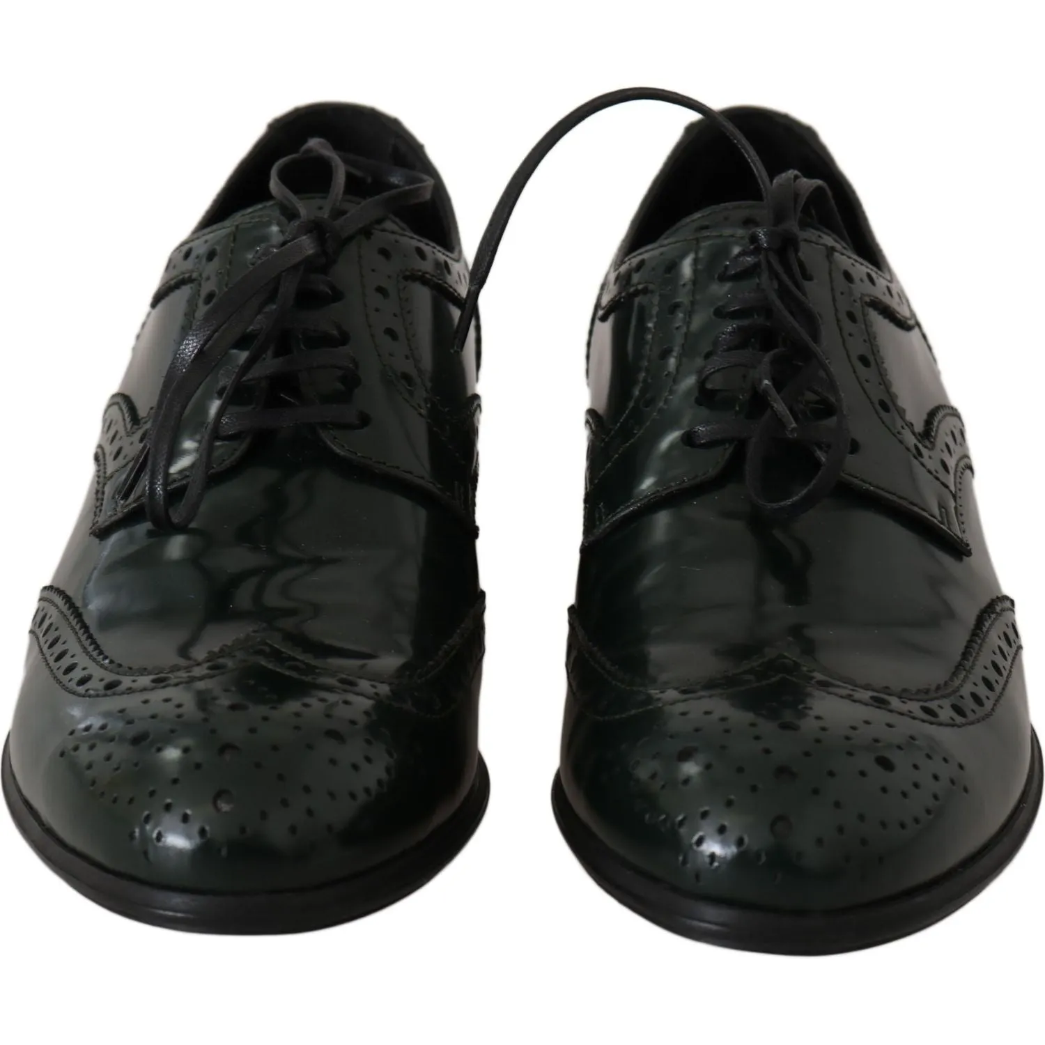 Dolce & Gabbana Elegant Green Brogues Oxford Wingtip Flats