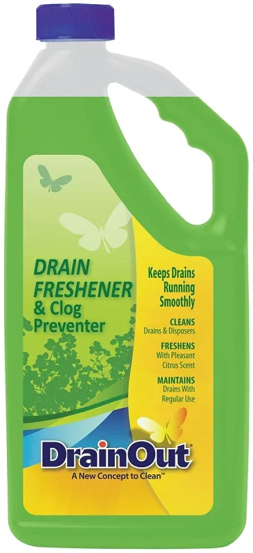 Drain OUT DOF0632N Drain Cleaner and Freshener, Liquid, Green, Citrus, 32 oz, Bottle :EA: QUANTITY: 6