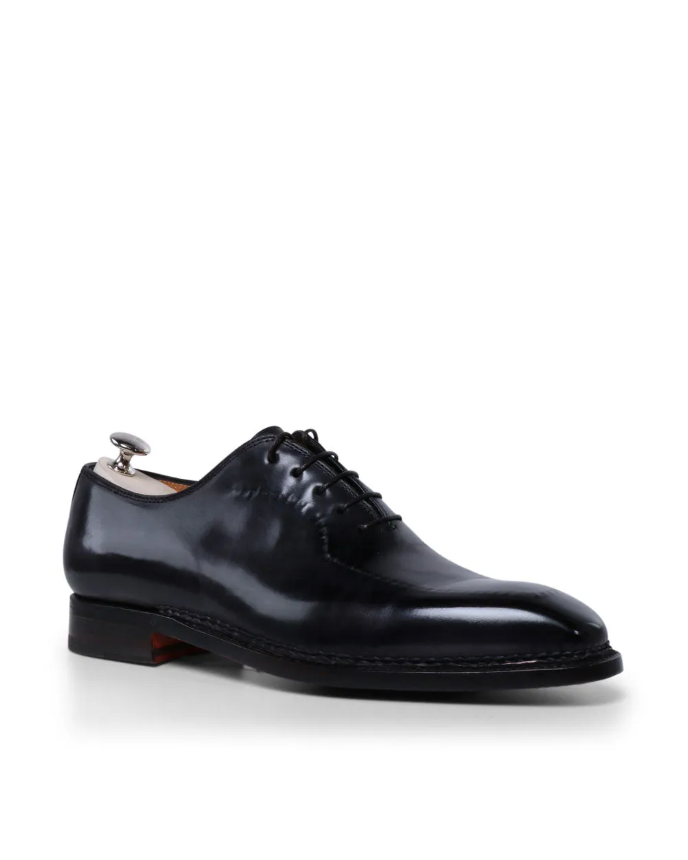 Elegant Reverse Leather Lace Up in Nero Cafe