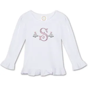 Embroidered Initial & Mini Ice Skates Shirt