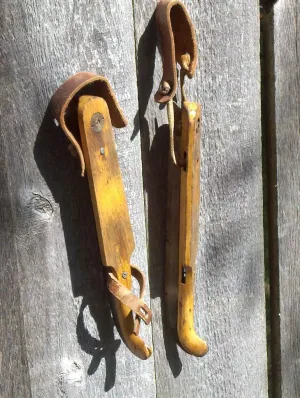 European Ice Skates - Wooden