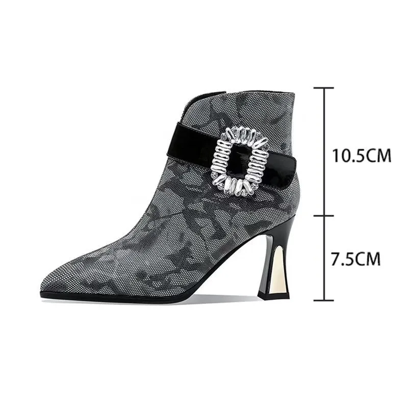 Exotic Serpent-Printed Chic High Heeled Boots