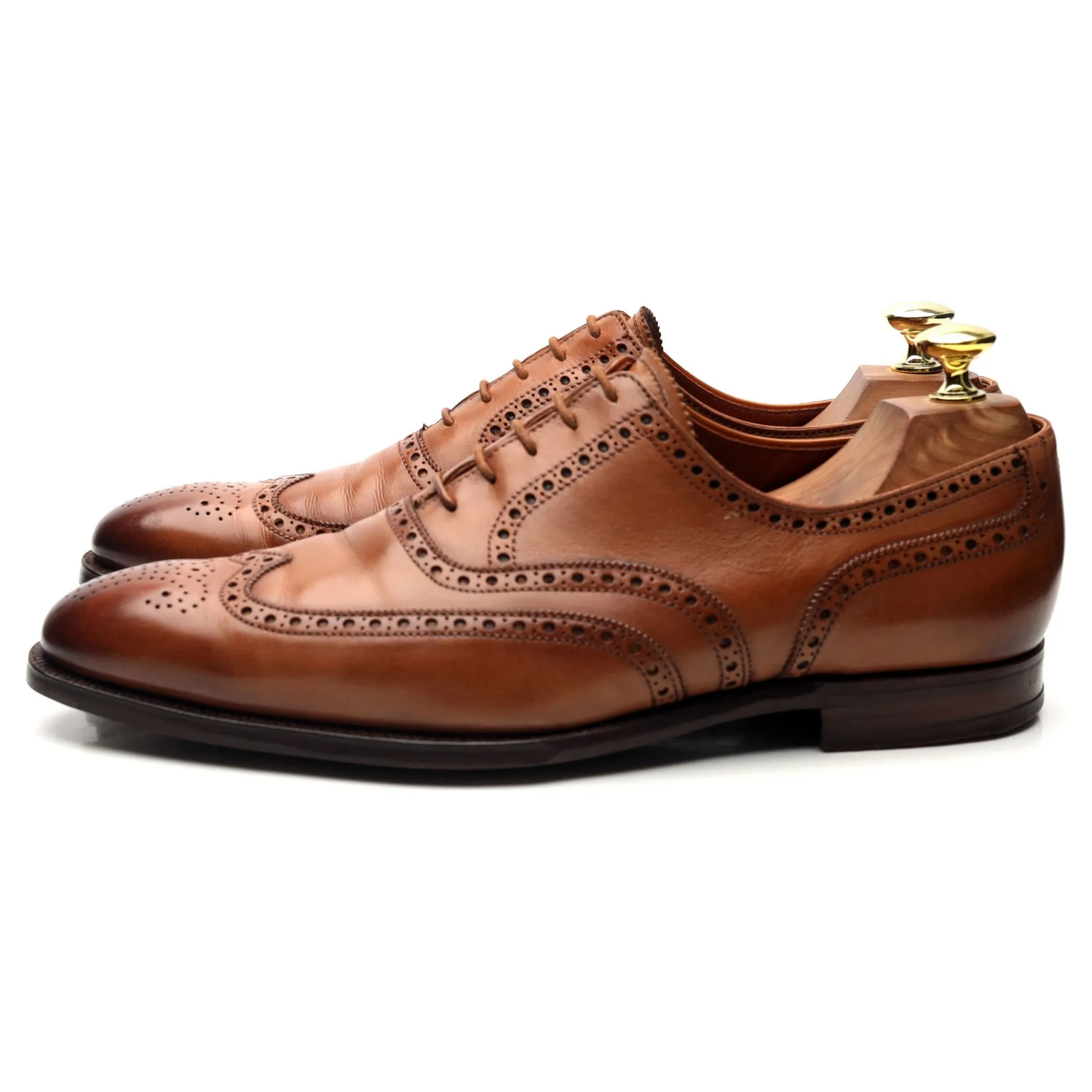 'Fairford' Tan Brown Leather Oxford Brogues UK 7 E