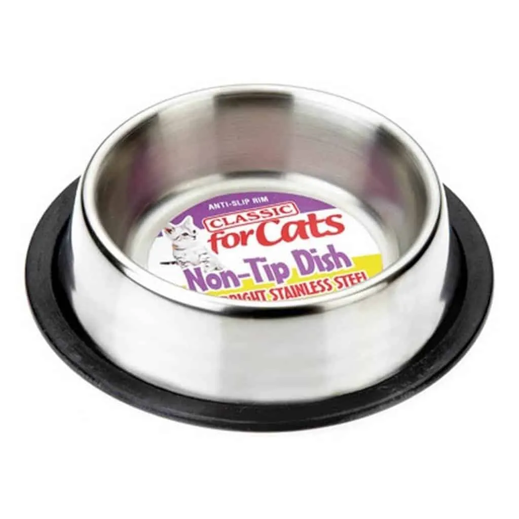 Fed 'N' Watered Stainless Steel Non-Tip Cat Dish 15cm