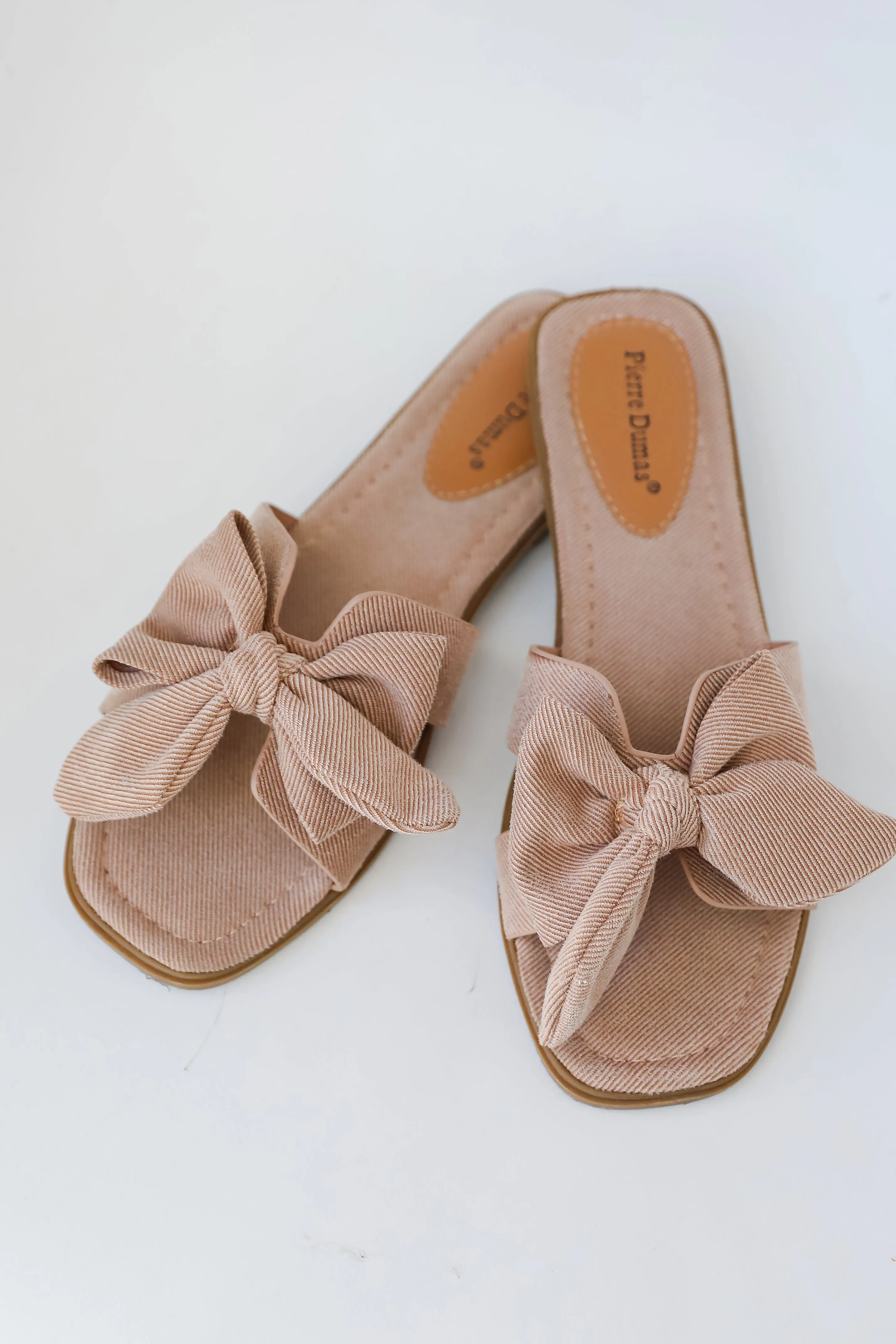 FINAL SALE - Serene Steps Taupe Bow Slide Sandals