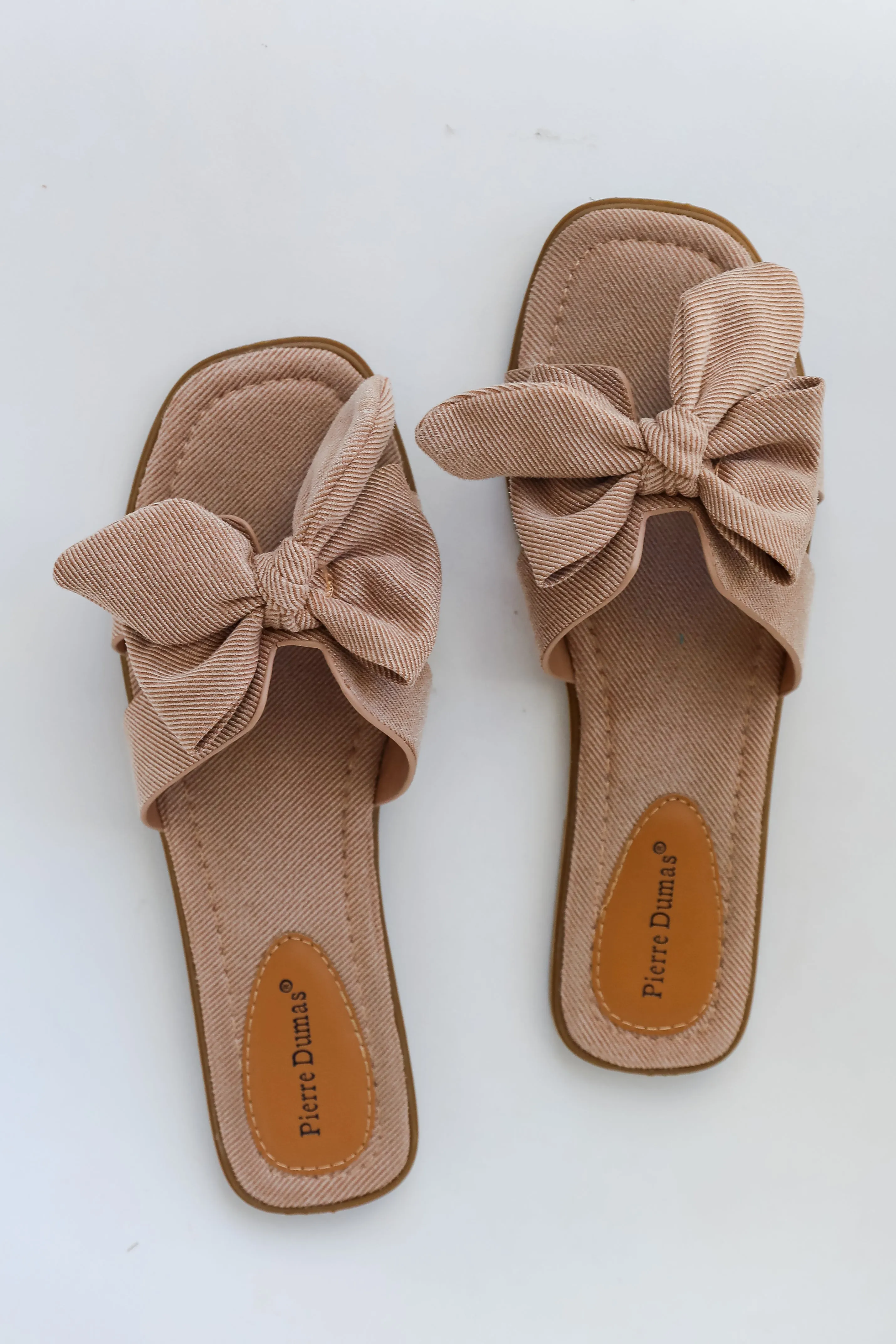 FINAL SALE - Serene Steps Taupe Bow Slide Sandals