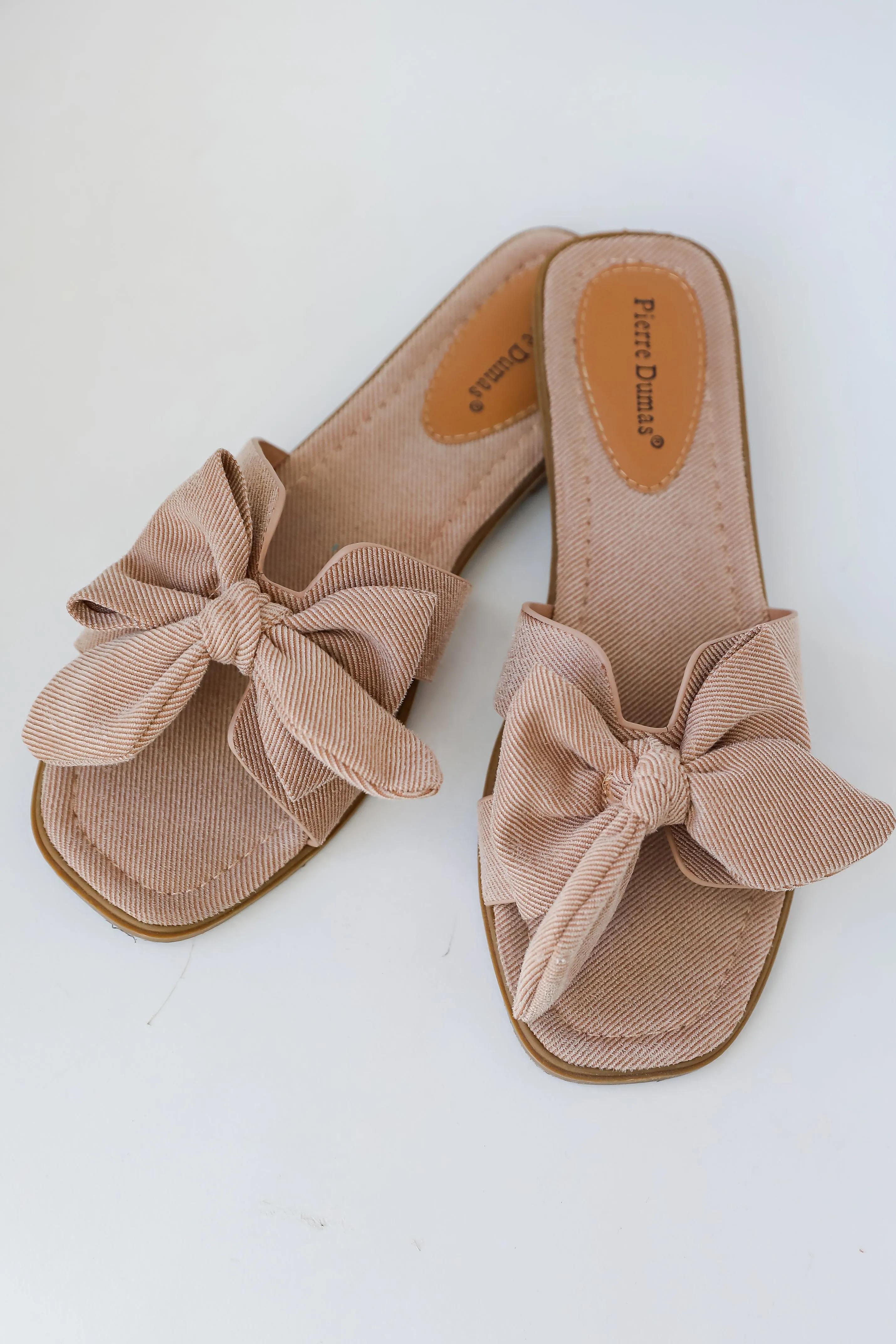 FINAL SALE - Serene Steps Taupe Bow Slide Sandals