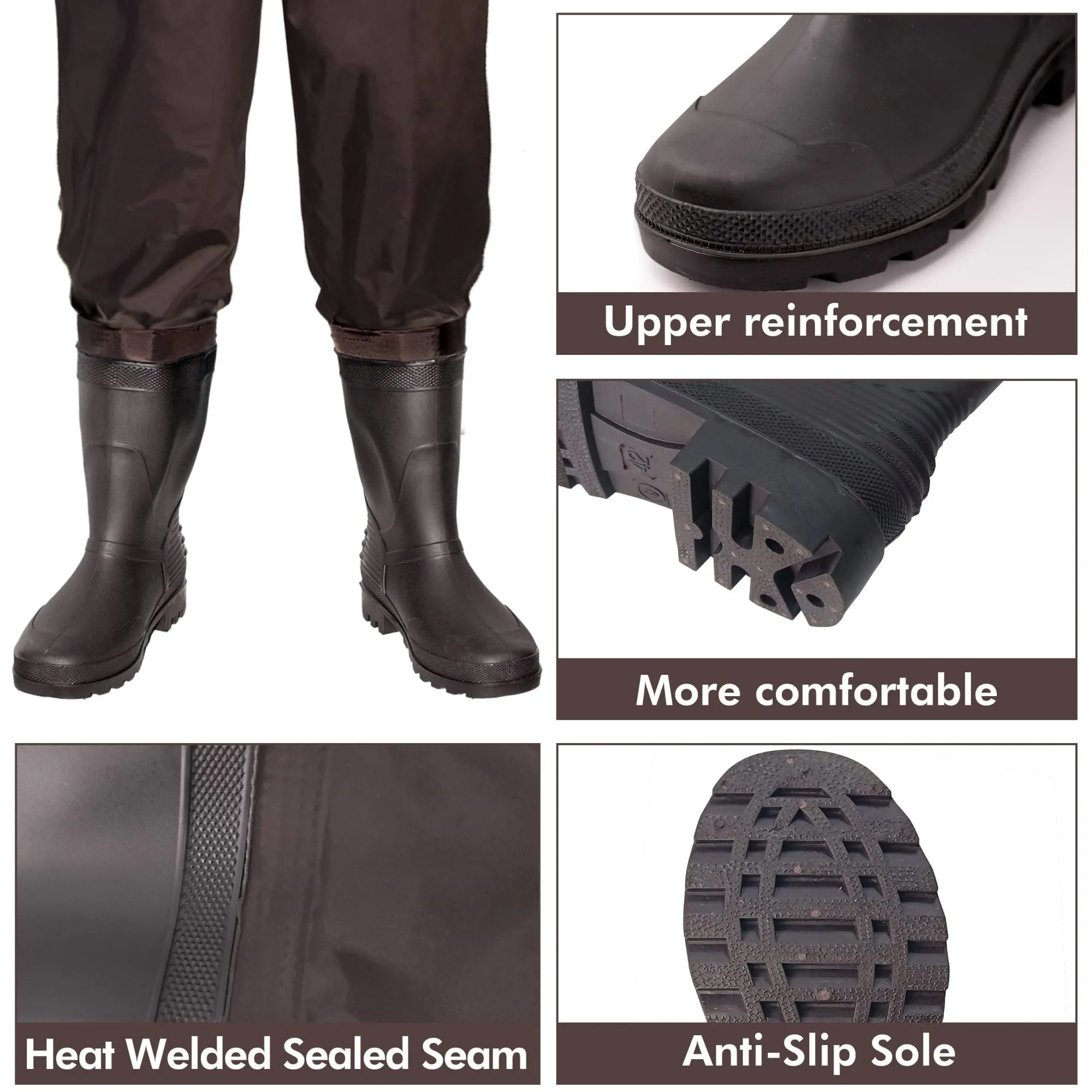 Fishing Waders Chest Waterproof Light Weight Nylon Bootfoot Waders