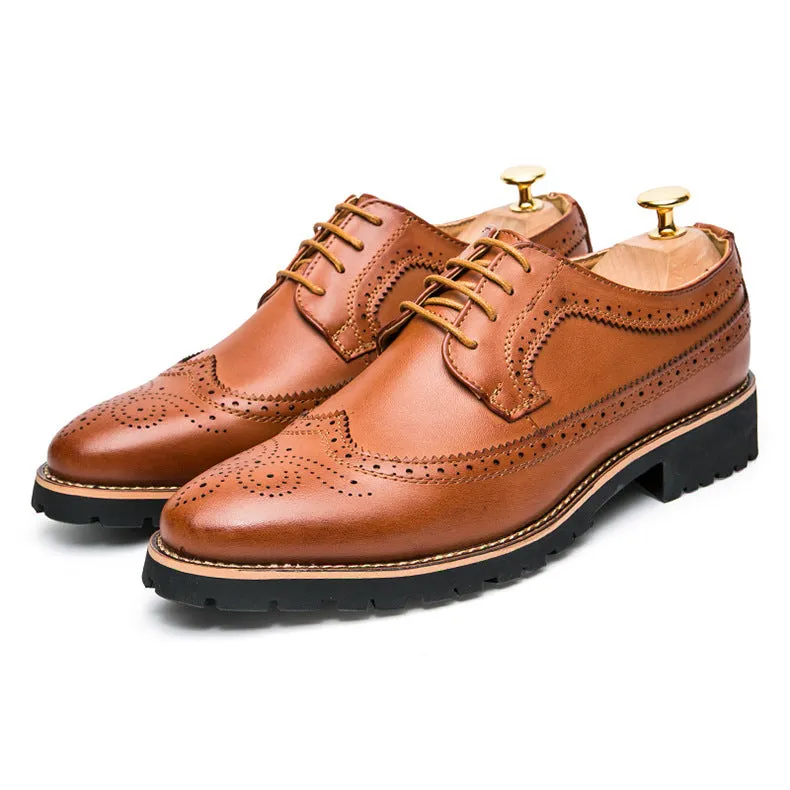 Foreign Brogue Men's Shoes British Carved Brogue Carved Men's Shoes Thick Sole Retro Brogue Men's Shoes AliExpress