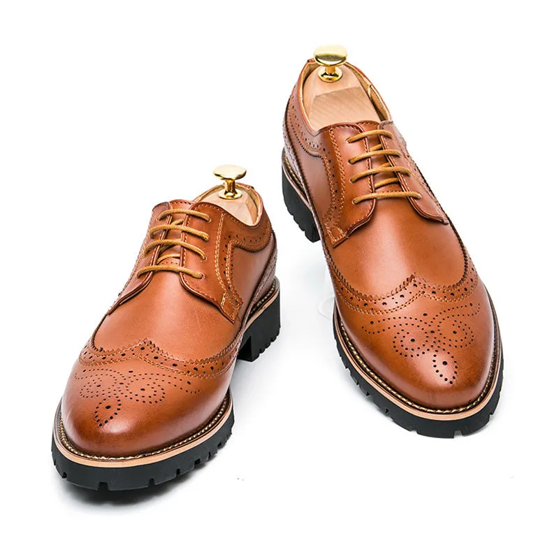 Foreign Brogue Men's Shoes British Carved Brogue Carved Men's Shoes Thick Sole Retro Brogue Men's Shoes AliExpress