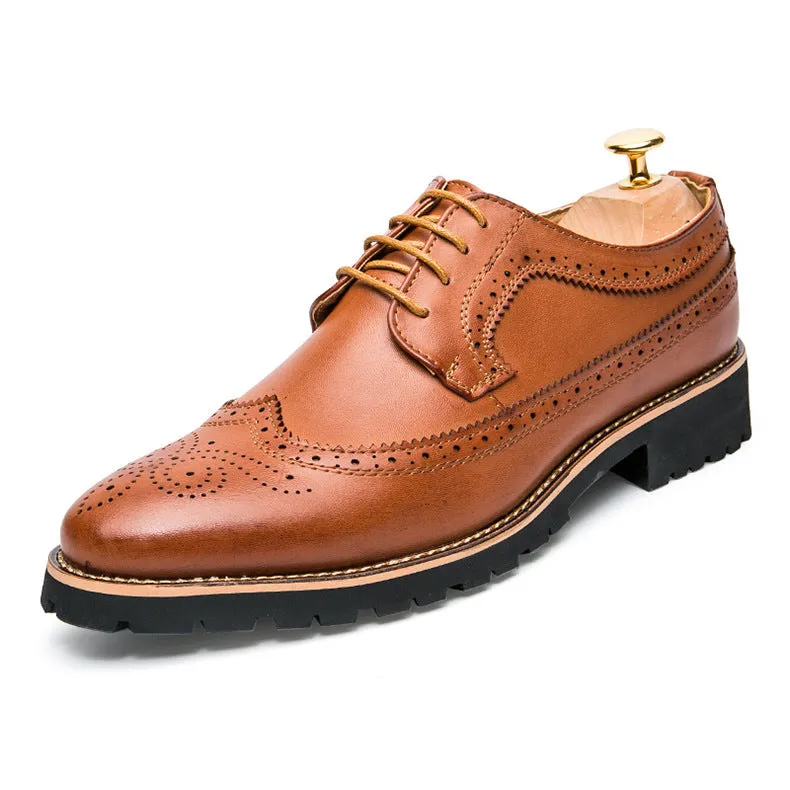 Foreign Brogue Men's Shoes British Carved Brogue Carved Men's Shoes Thick Sole Retro Brogue Men's Shoes AliExpress