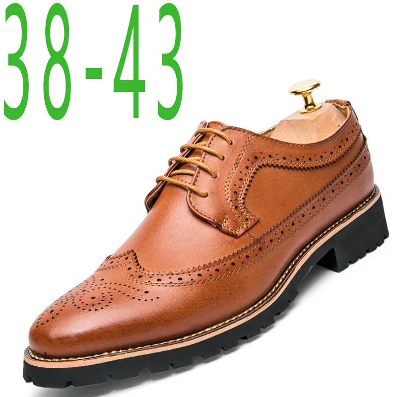 Foreign Brogue Men's Shoes British Carved Brogue Carved Men's Shoes Thick Sole Retro Brogue Men's Shoes AliExpress