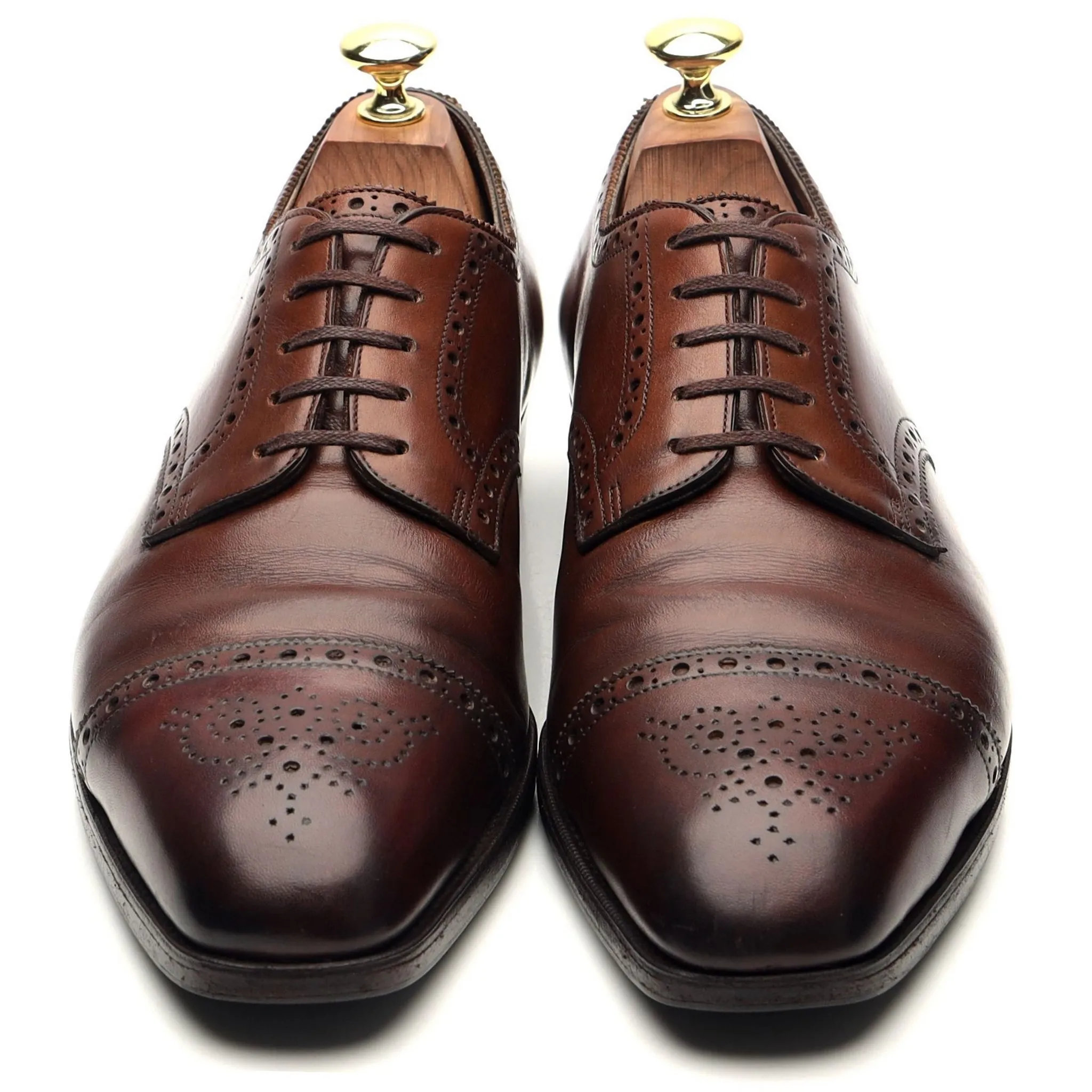 Foster & Son Brown Leather Derby Brogues UK 7.5 E